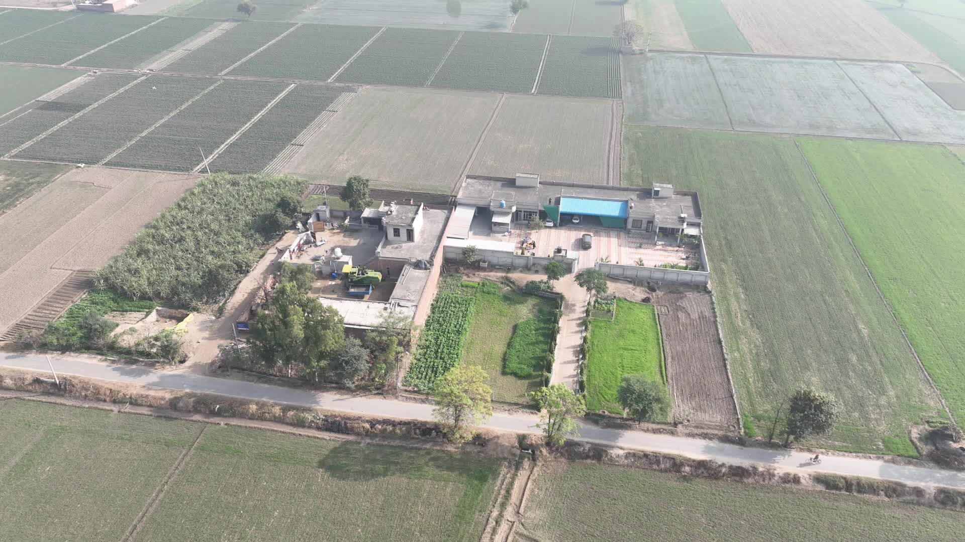 Aerial View of Rural Farm and Surrounding Fields Free Stock Video ...