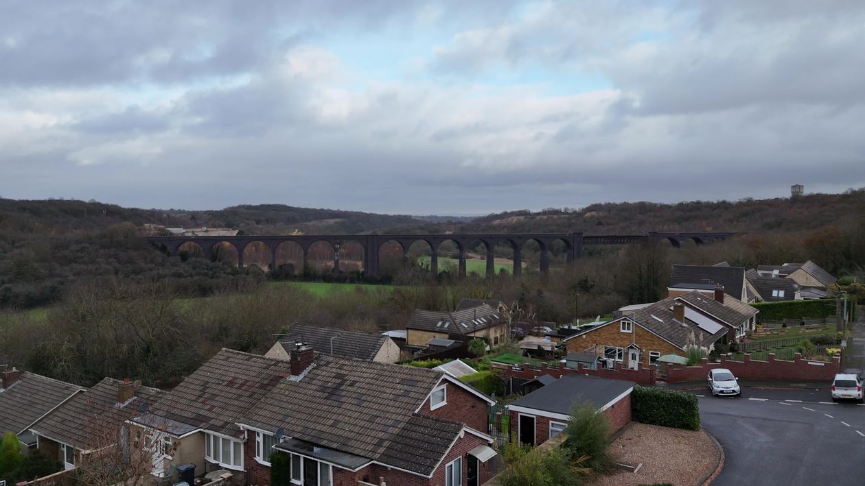 Scenic Aerial View of Countryside Viaduct Free Stock Video Footage ...