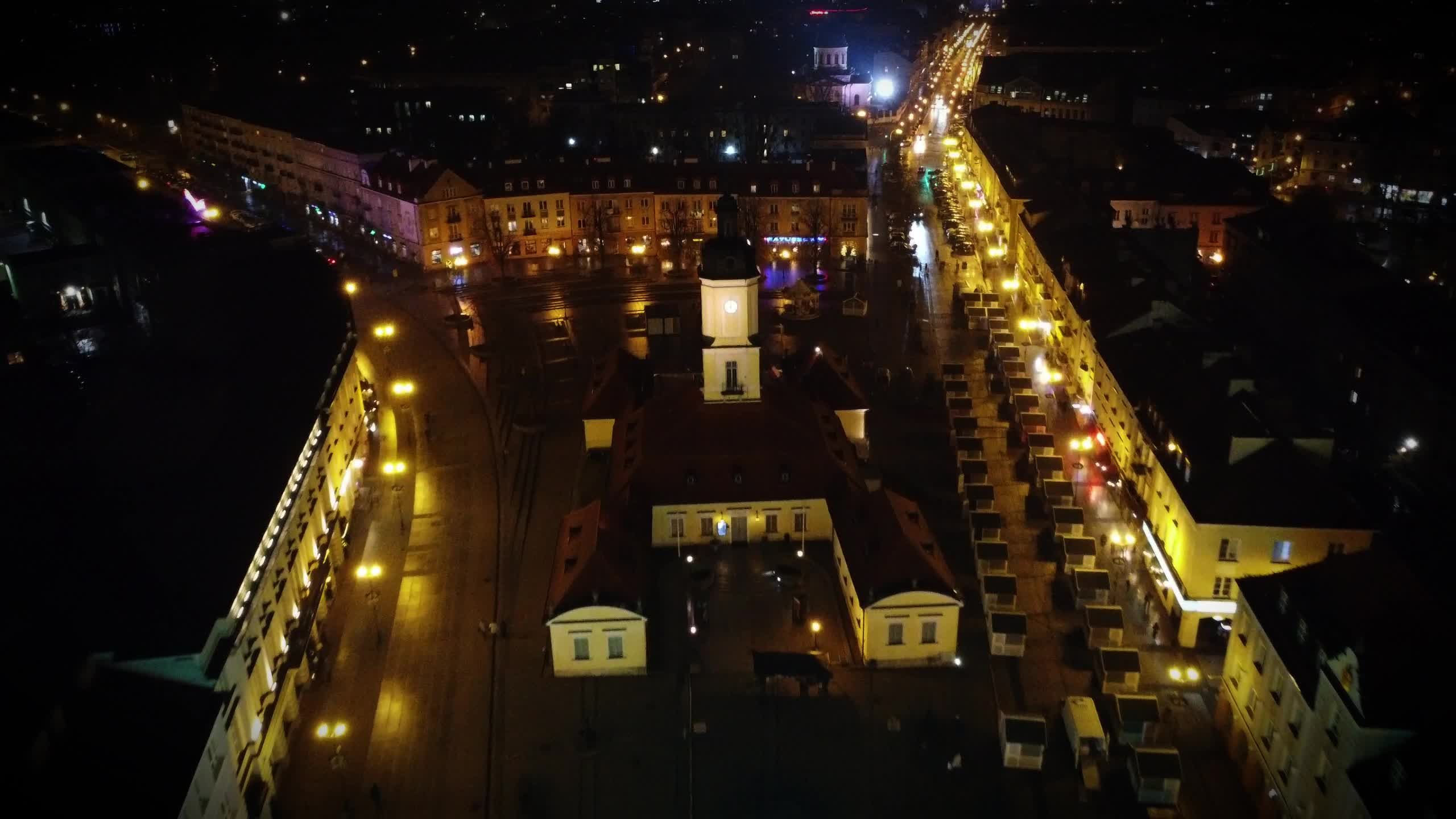 Aerial View of Illuminated City at Night Free Stock Video Footage ...