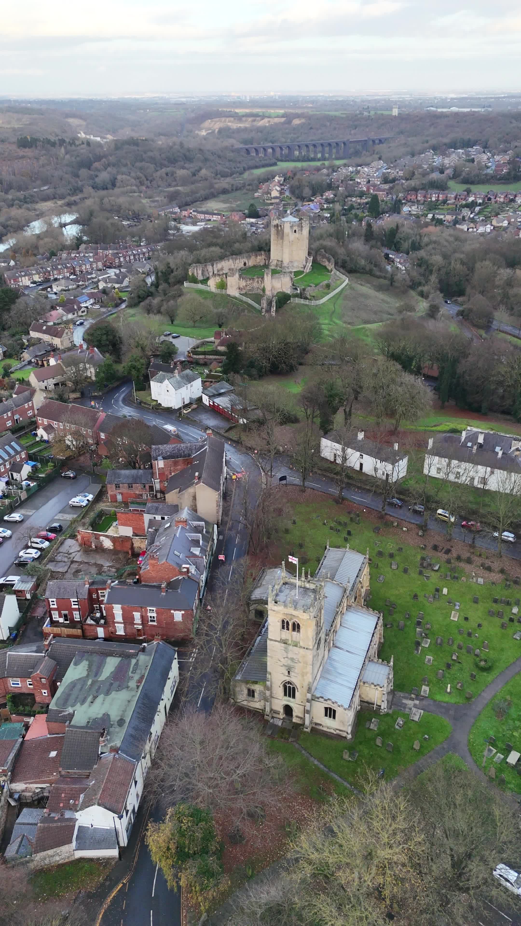 Aerial View of Castle Surrounded by Lush Greenery Free Stock Video ...