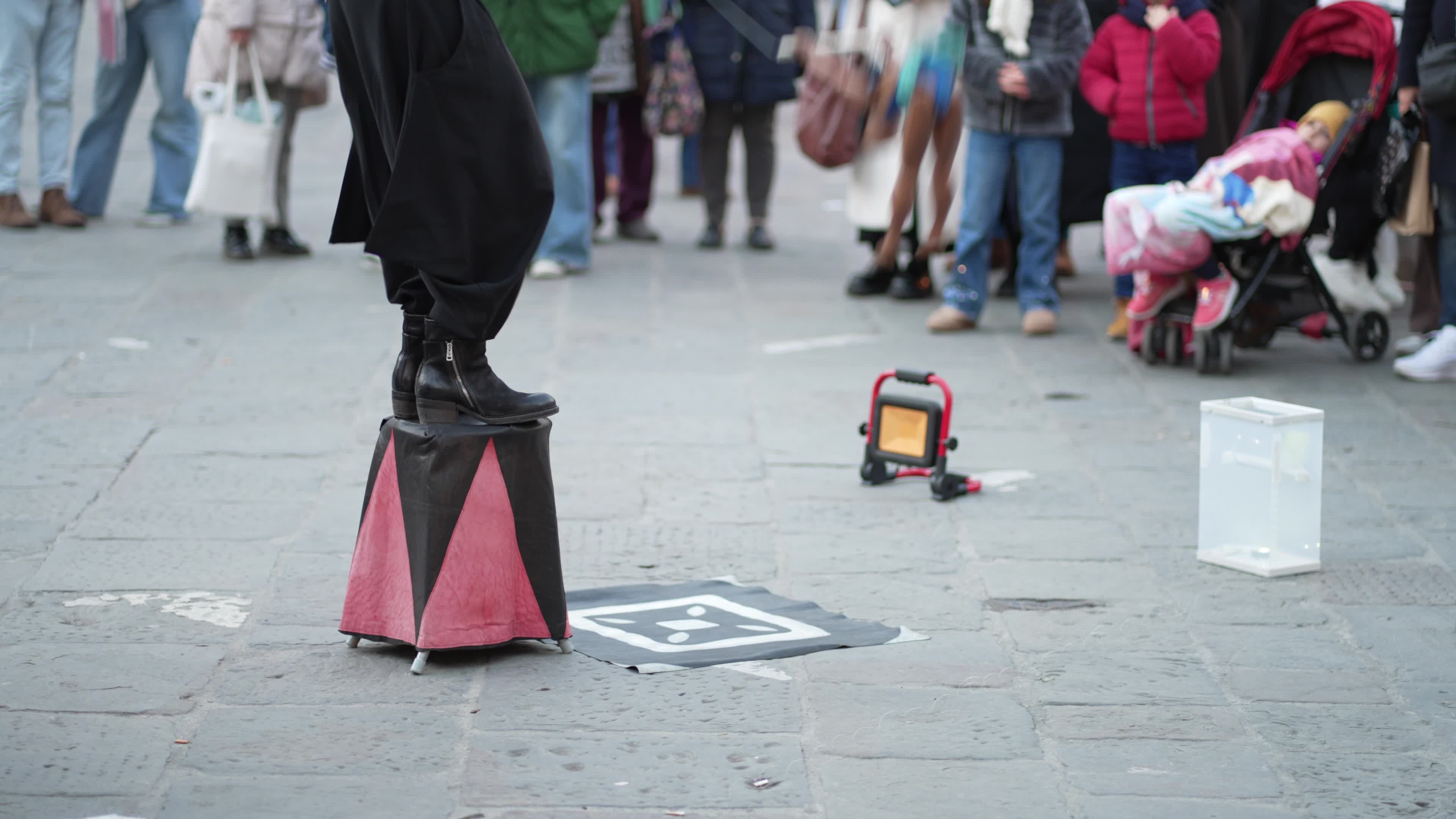 Street Performer Entertains Florence Crowd Free Stock Video Footage ...