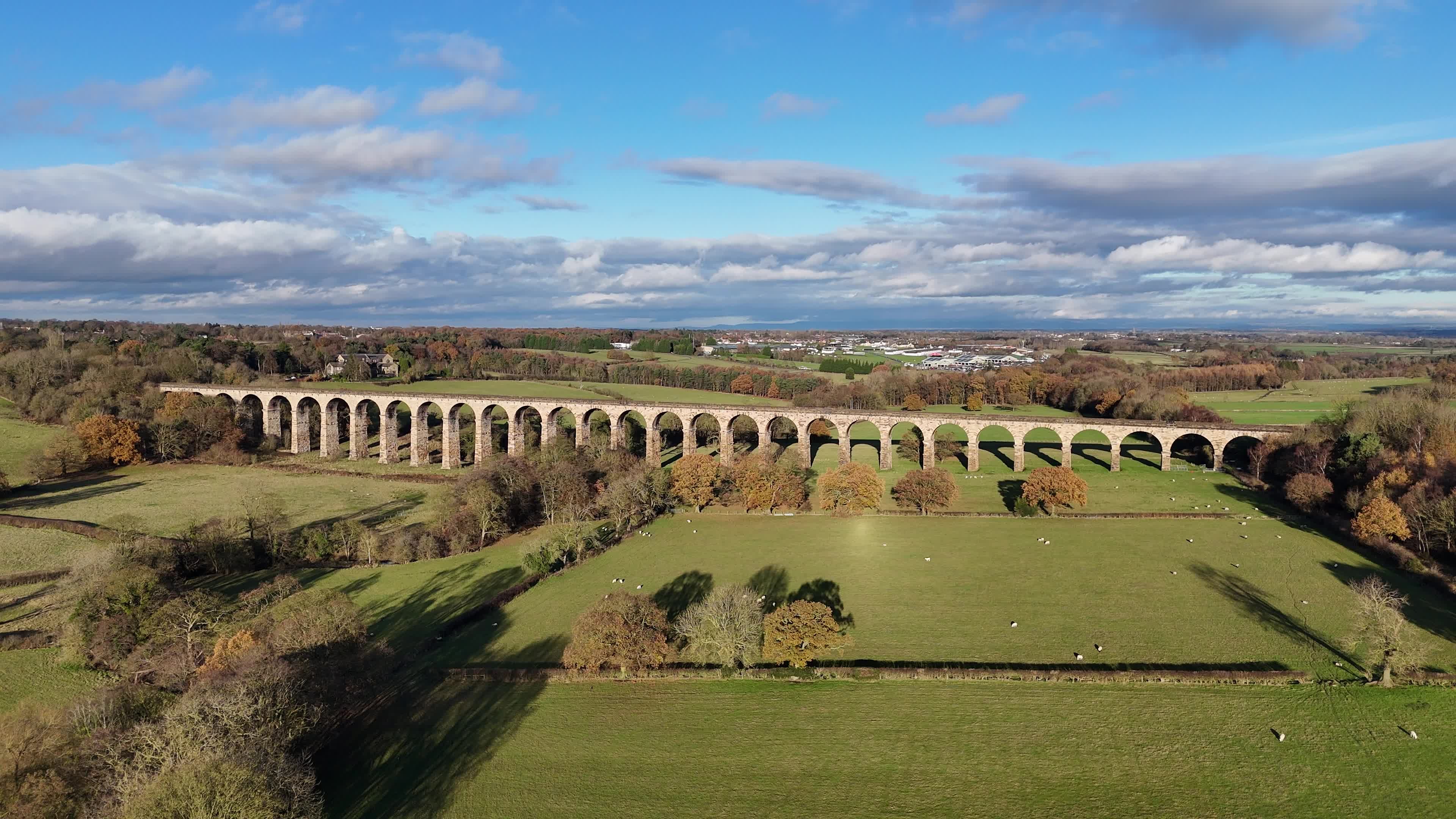 Scenic Aerial View of Historical Viaduct Free Stock Video Footage ...