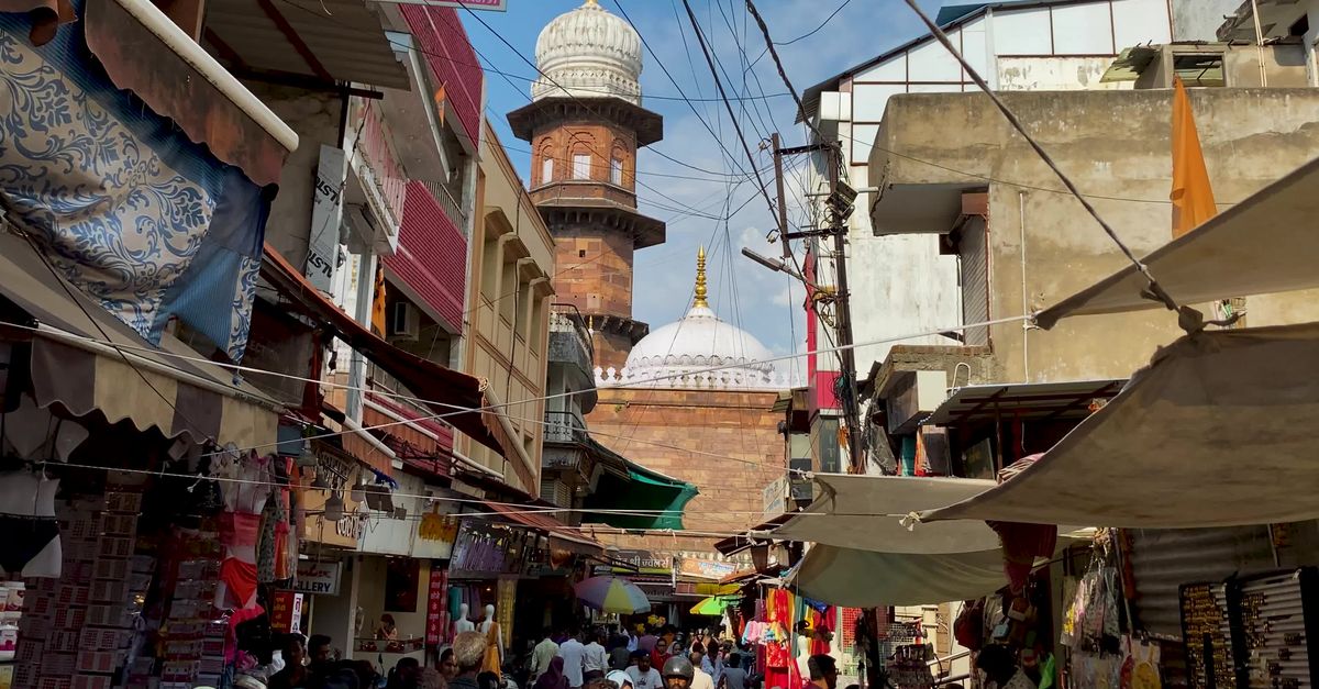 Local Bazaar Bustling City Bazaar with Historic Landmarks Free Stock Video Footage ...