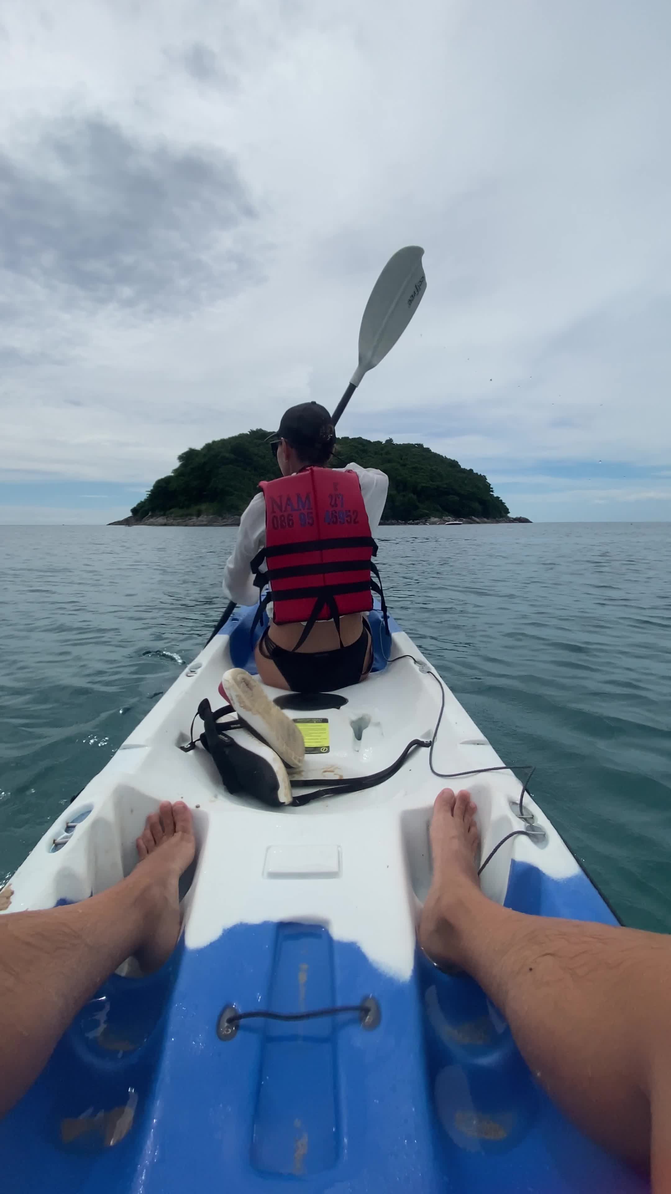 Kayaking Adventure Towards a Scenic Island Free Stock Video Footage ...