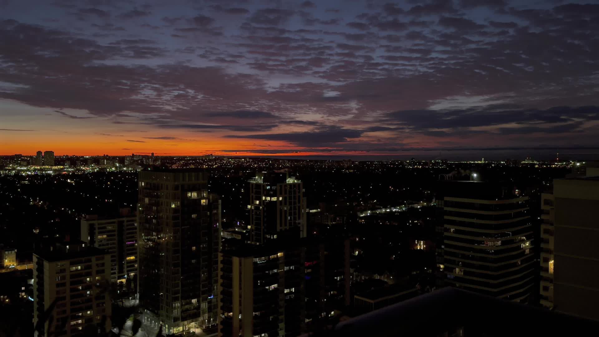 Stunning Cityscape at Twilight with Vibrant Colors Free Stock Video ...