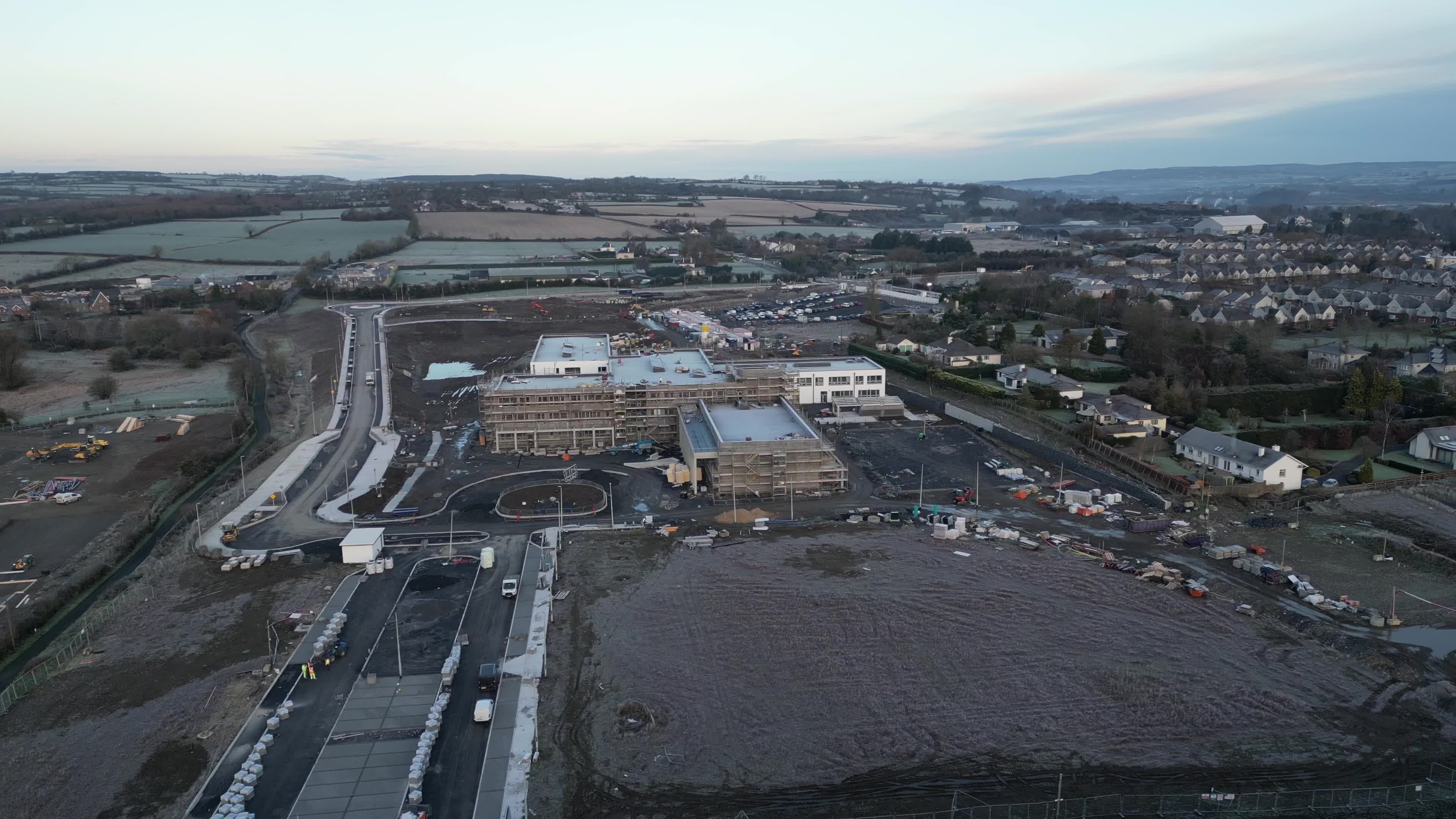 Aerial View of New School Development in Ireland Free Stock Video ...