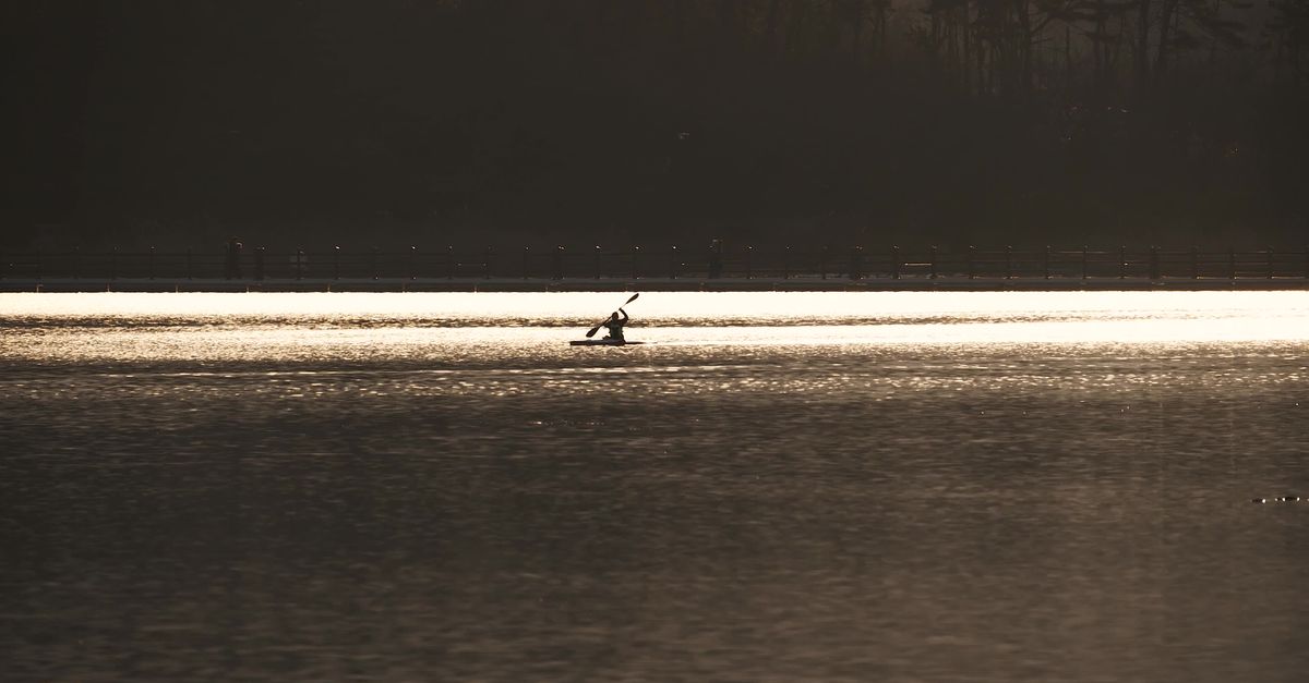 Kayaking Shadow Serene Kayaking on a Tranquil Lake at Sunset Free Stock Video Footage ...