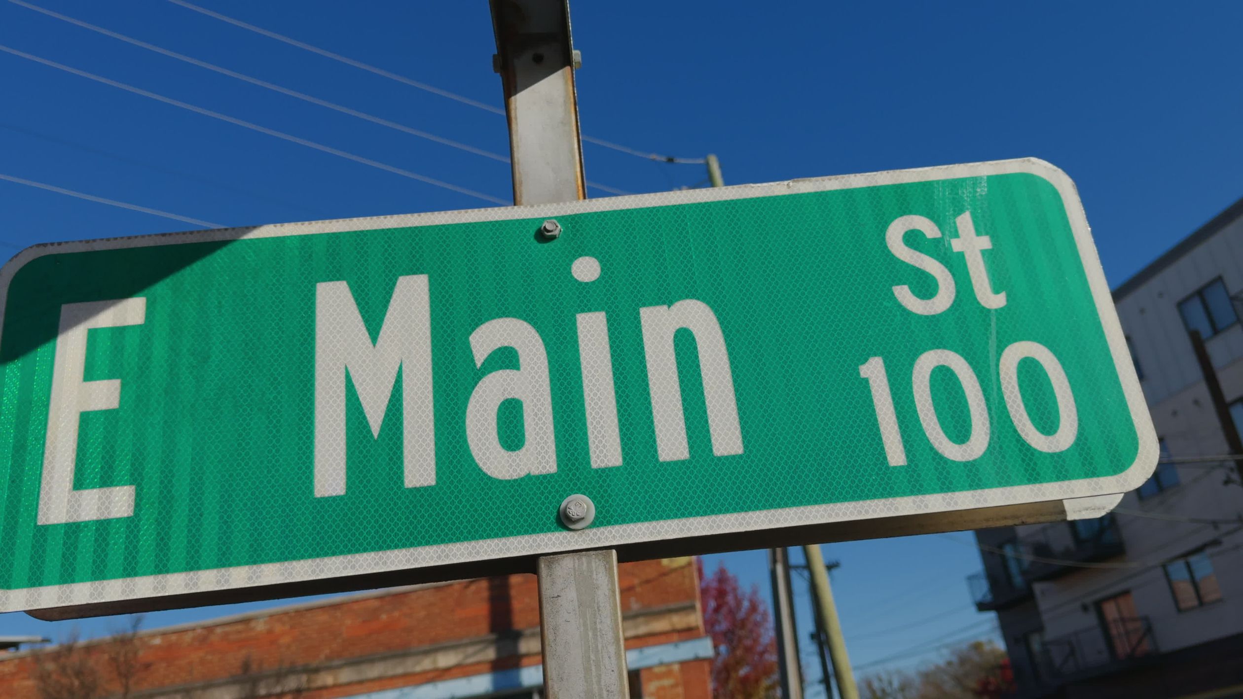 Top. Sign Main E Main Street Sign in Urban Setting Free Stock Video Footage, Royalty ...