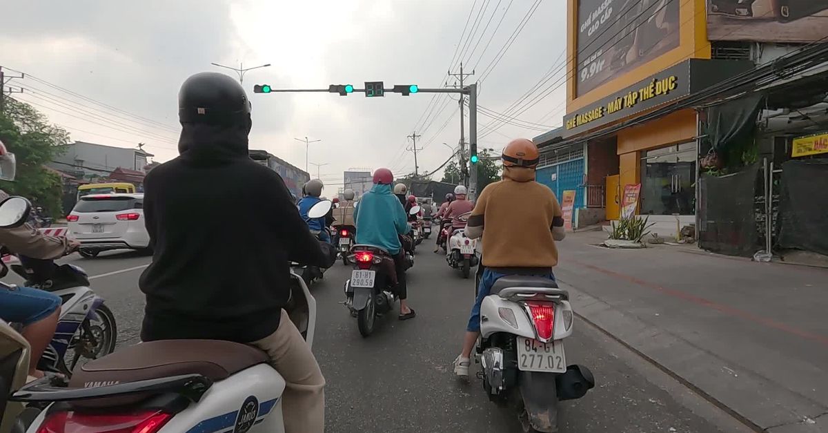 Motorcycle Intersection Motorbike Traffic at Busy Urban Intersection Free Stock Video Footage ...