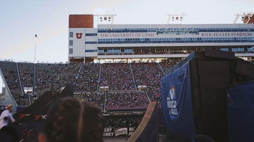 A Rider Jumping His Bicycle In A Ramp Doing Acrobats