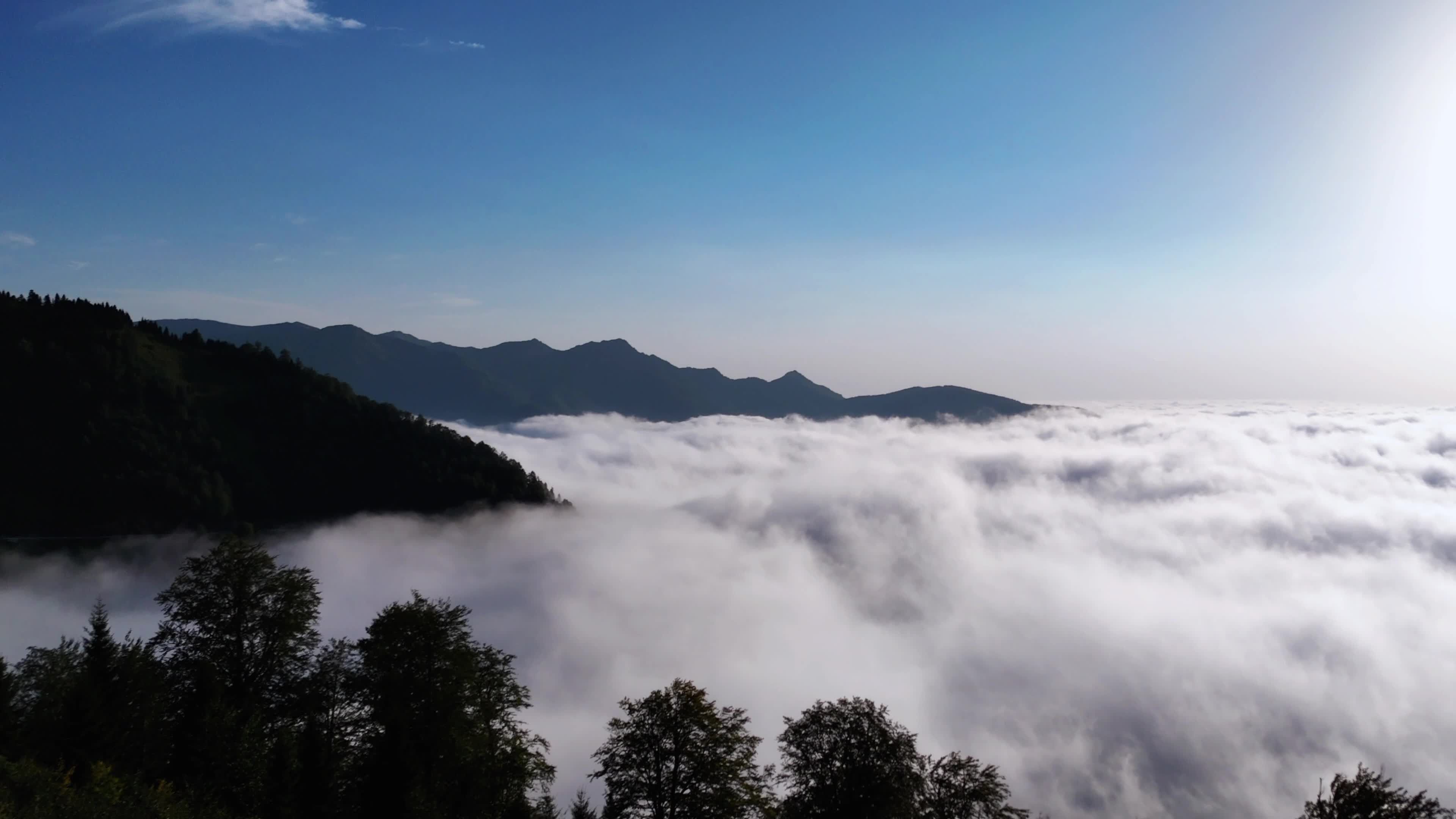 Stunning Aerial View Above Mountain Clouds Free Stock Video Footage ...