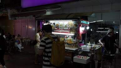 vibrant bangkok night street food market scene