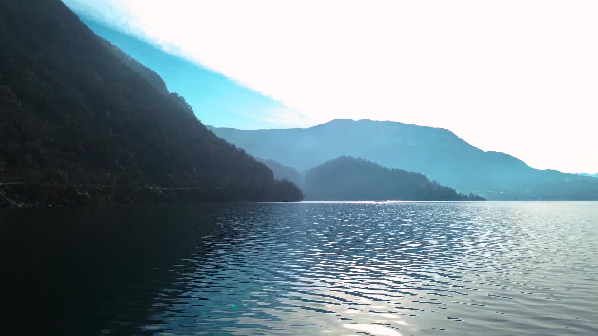 Majestic Aerial View of Tranquil Mountain Lake Free Stock Video Footage ...