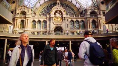 bustling antwerp central station timelapse