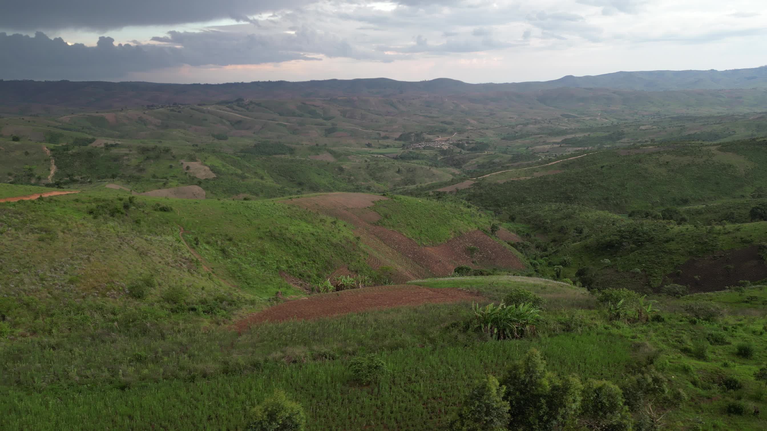 Scenic Aerial View of Lush Green Landscape Free Stock Video Footage ...