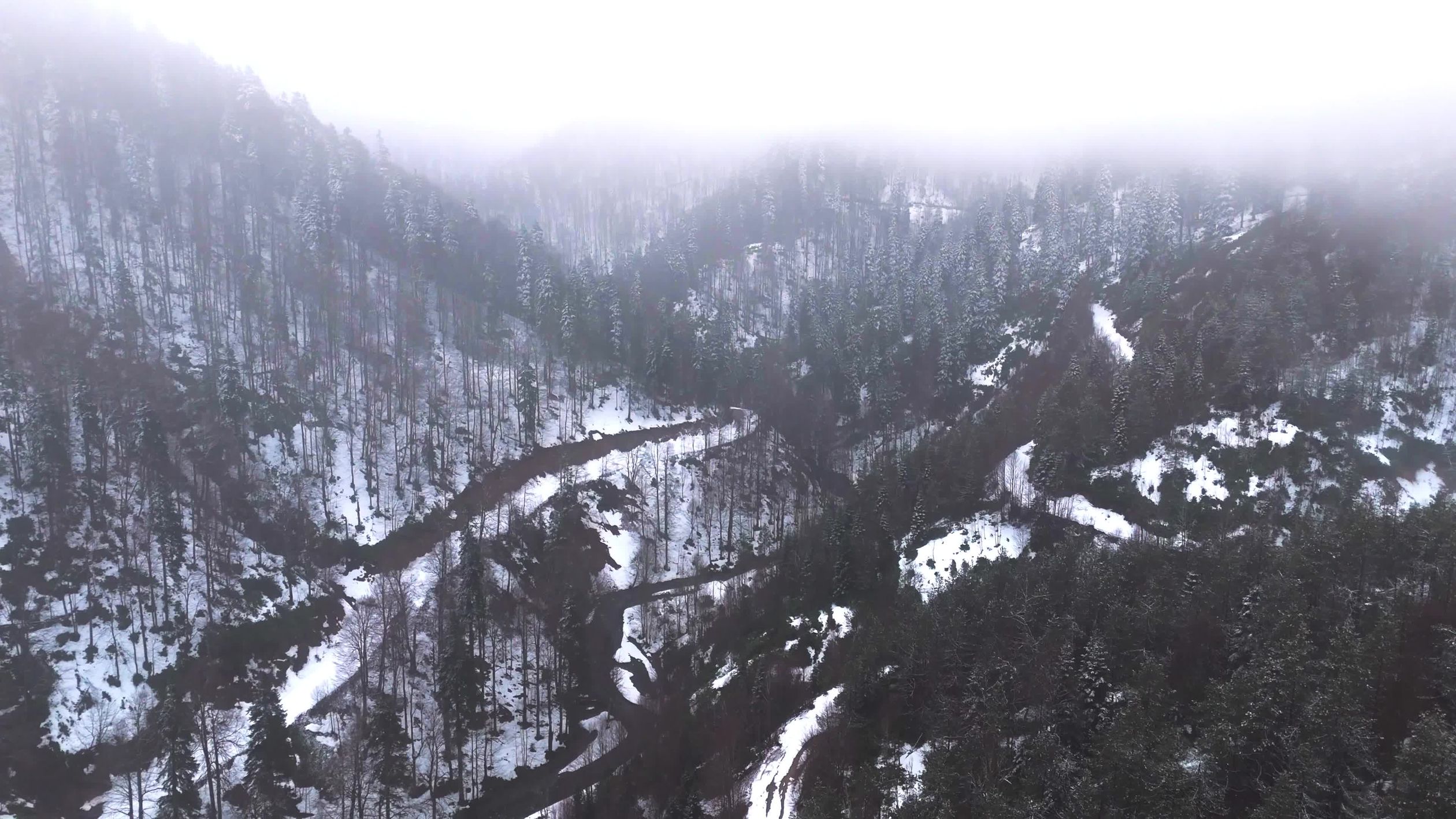 Majestic Aerial View of Snow-Covered Mountains Free Stock Video Footage ...