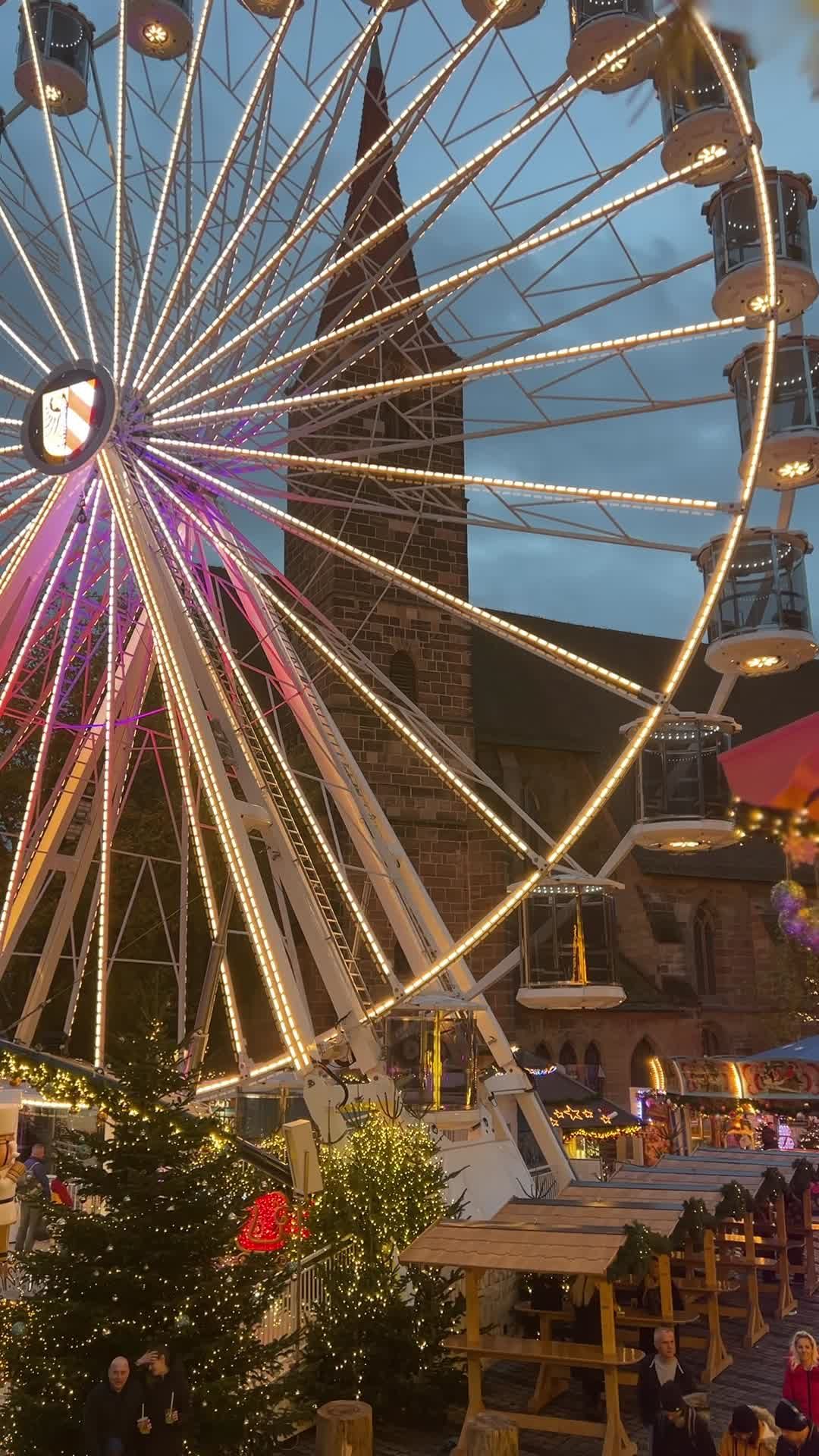 Festive Ferris Wheel at Night on Display Free Stock Video Footage ...