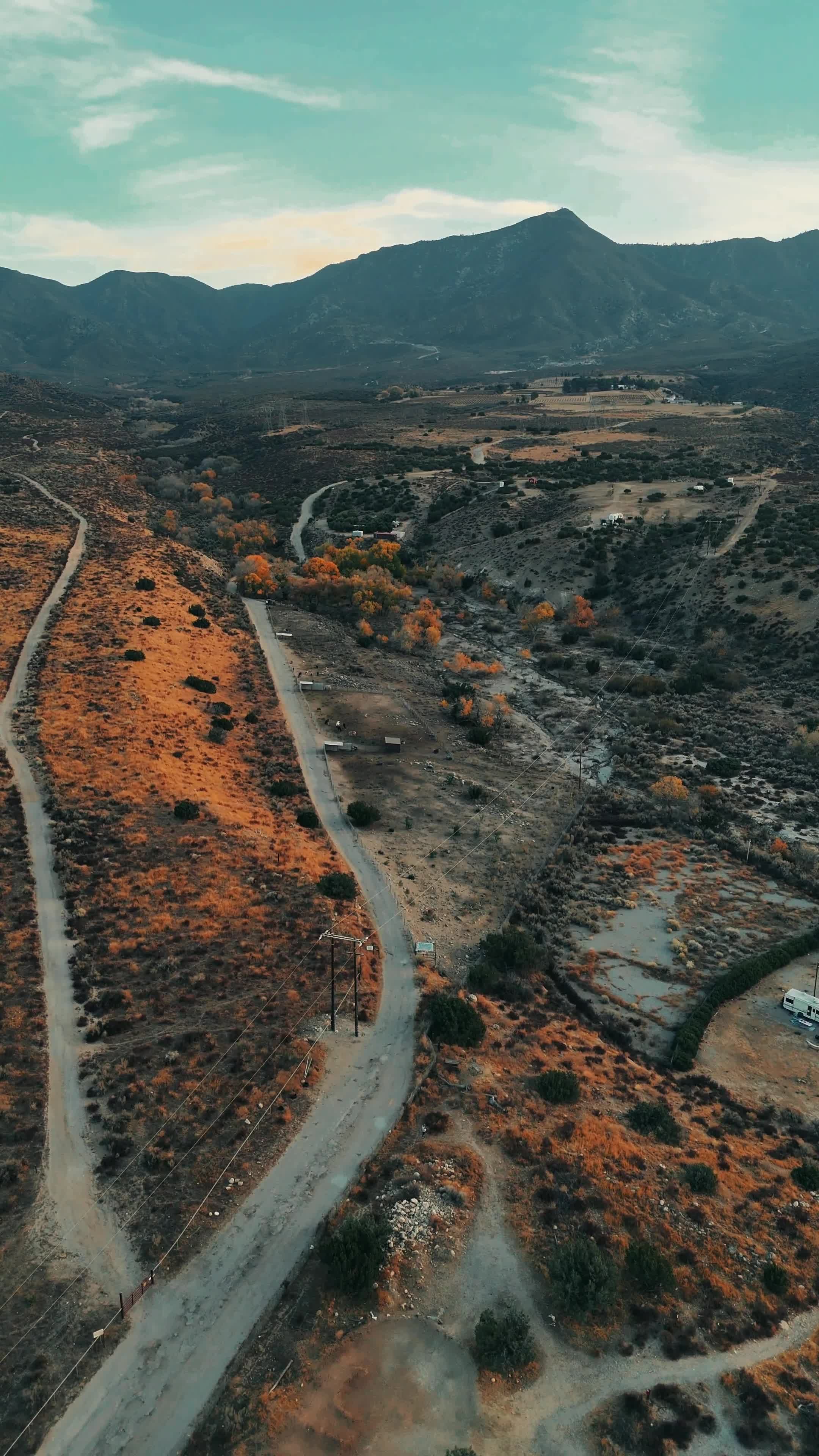 Scenic Aerial View of Desert Mountain Road Free Stock Video Footage ...
