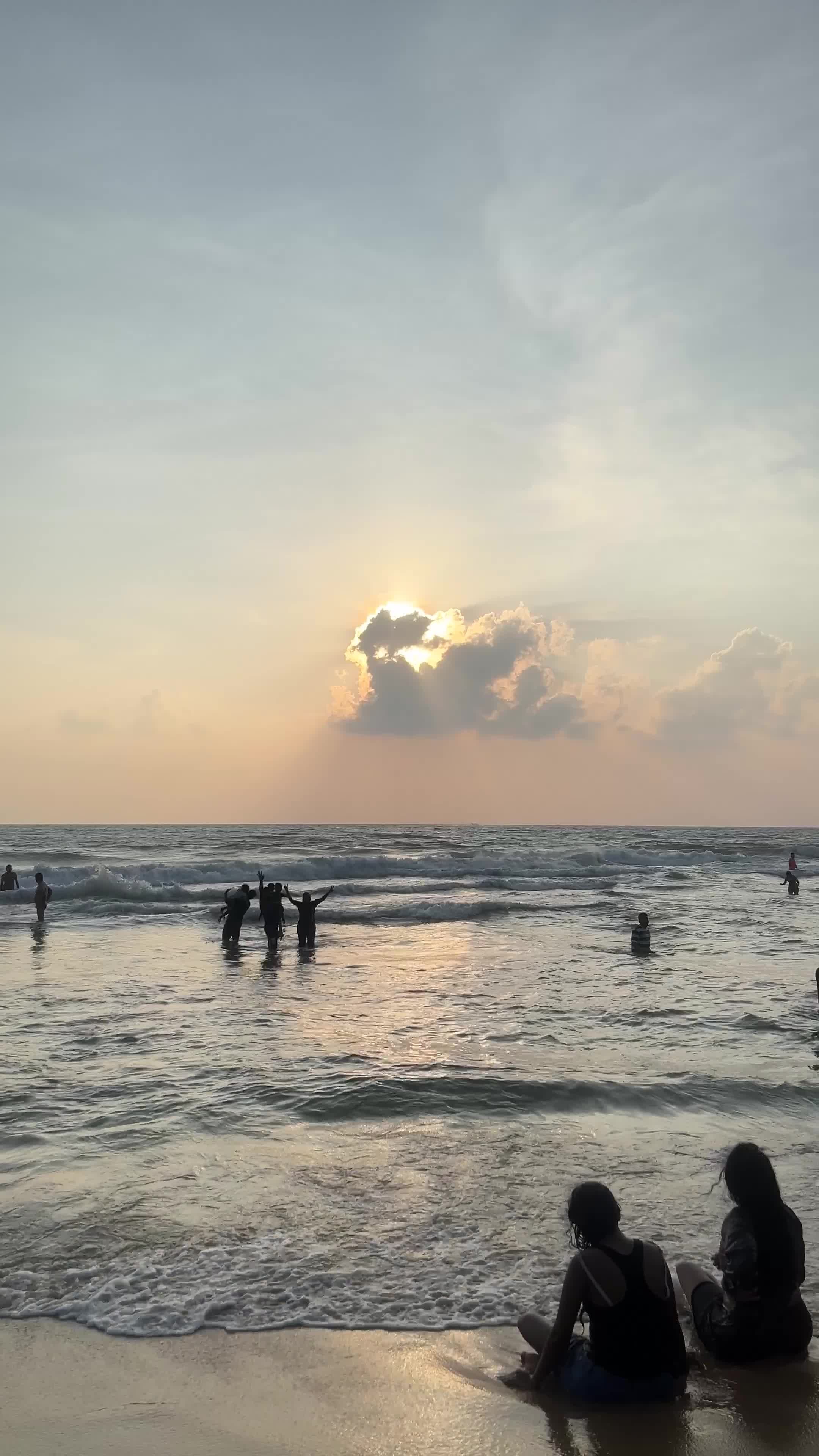 Serene Beach Scene at Sunset with Waves Free Stock Video Footage ...