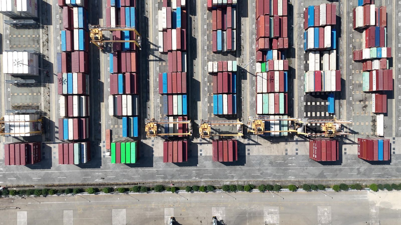 Birds Eye View of Cargo Containers Free Stock Video Footage, Royalty ...