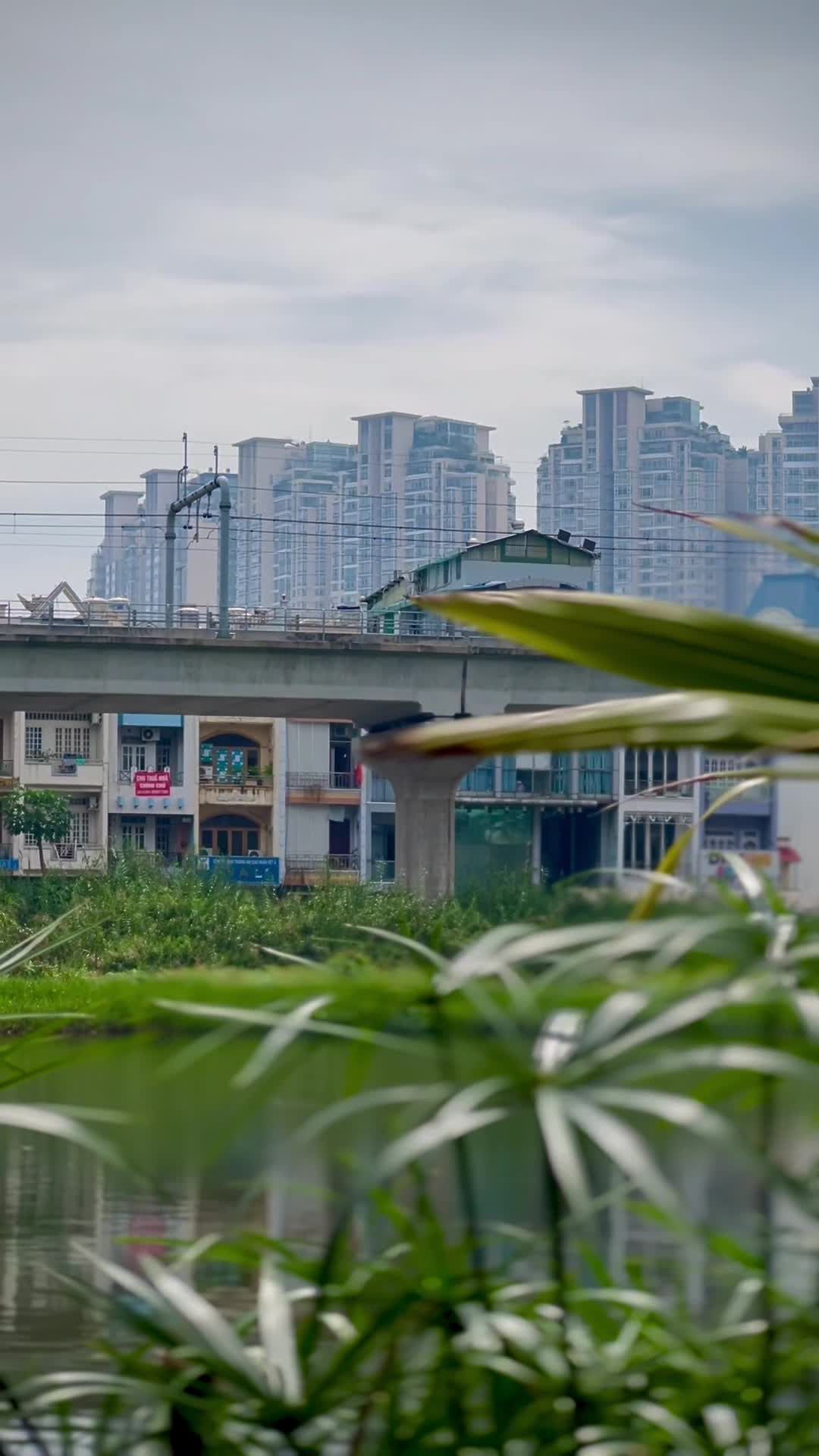 Urban River Scene with Modern Cityscape Free Stock Video Footage ...
