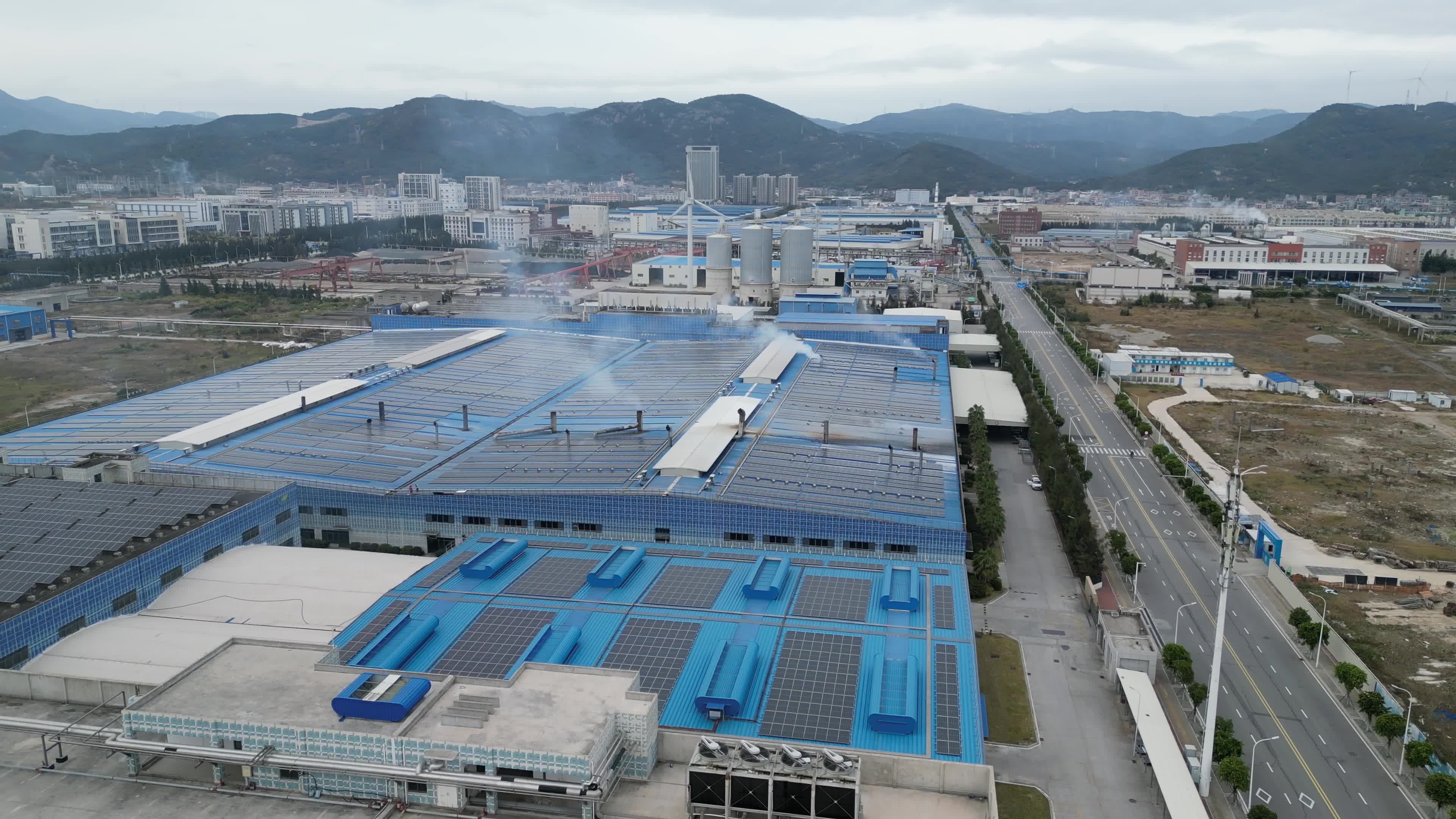 Aerial View of Industrial Factory Complex Free Stock Video Footage ...