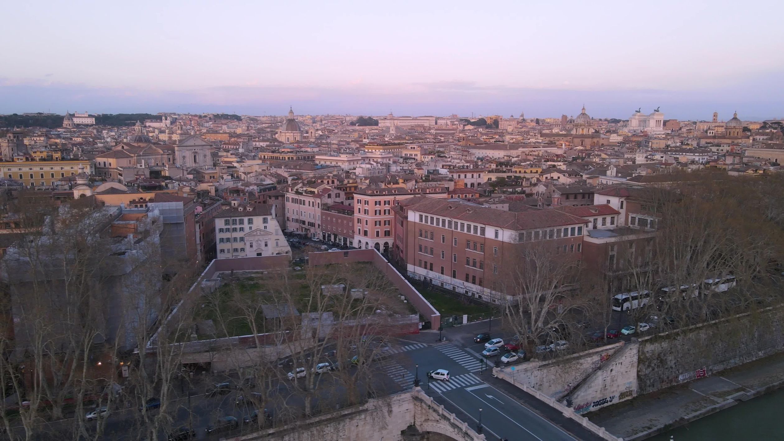 Workspace View Rome Aerial View of Rome during Sunrise Free Stock Video Footage, Royalty ...
