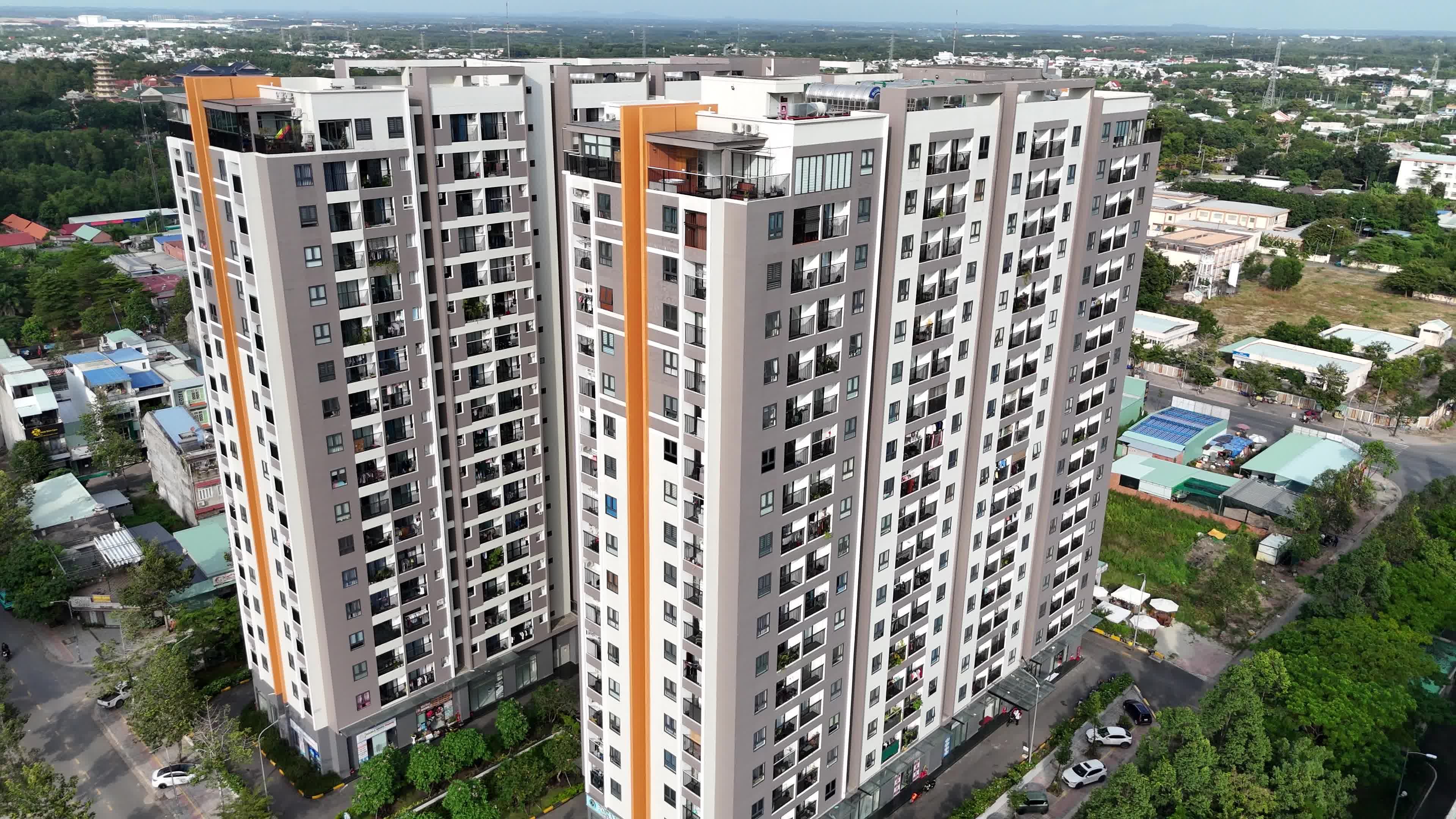 Modern High-Rise Aerial View in Urban Setting Free Stock Video Footage ... - Urban High-Rise Condominiums With Great Views