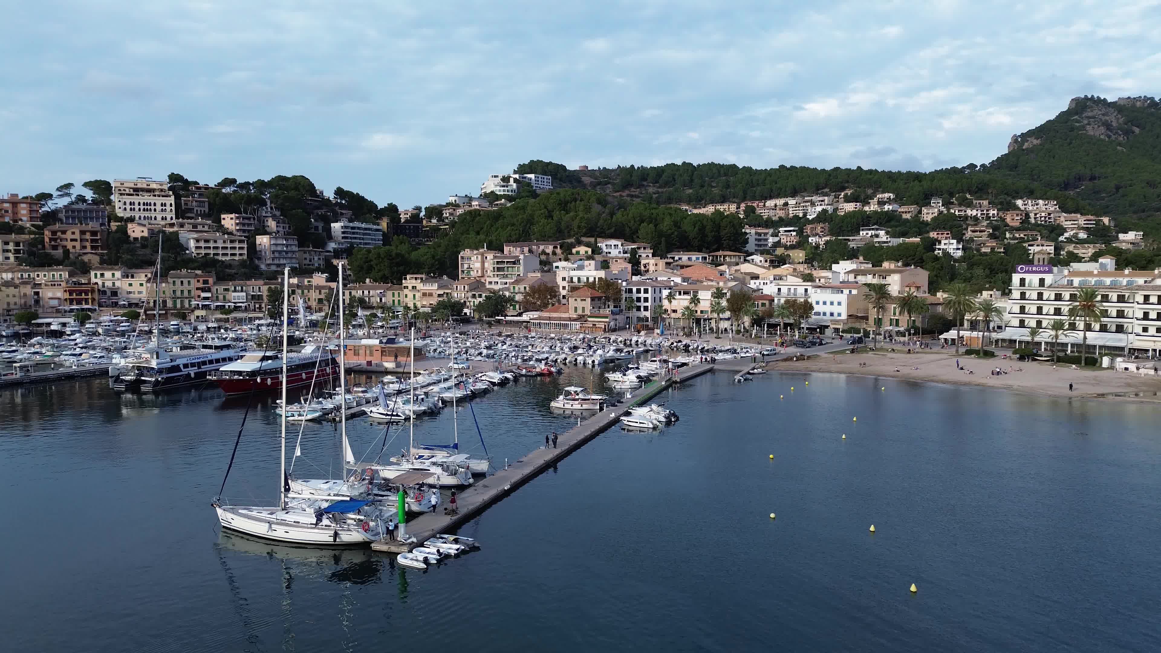 Aerial View of Mediterranean Harbor with Boats Free Stock Video Footage ...