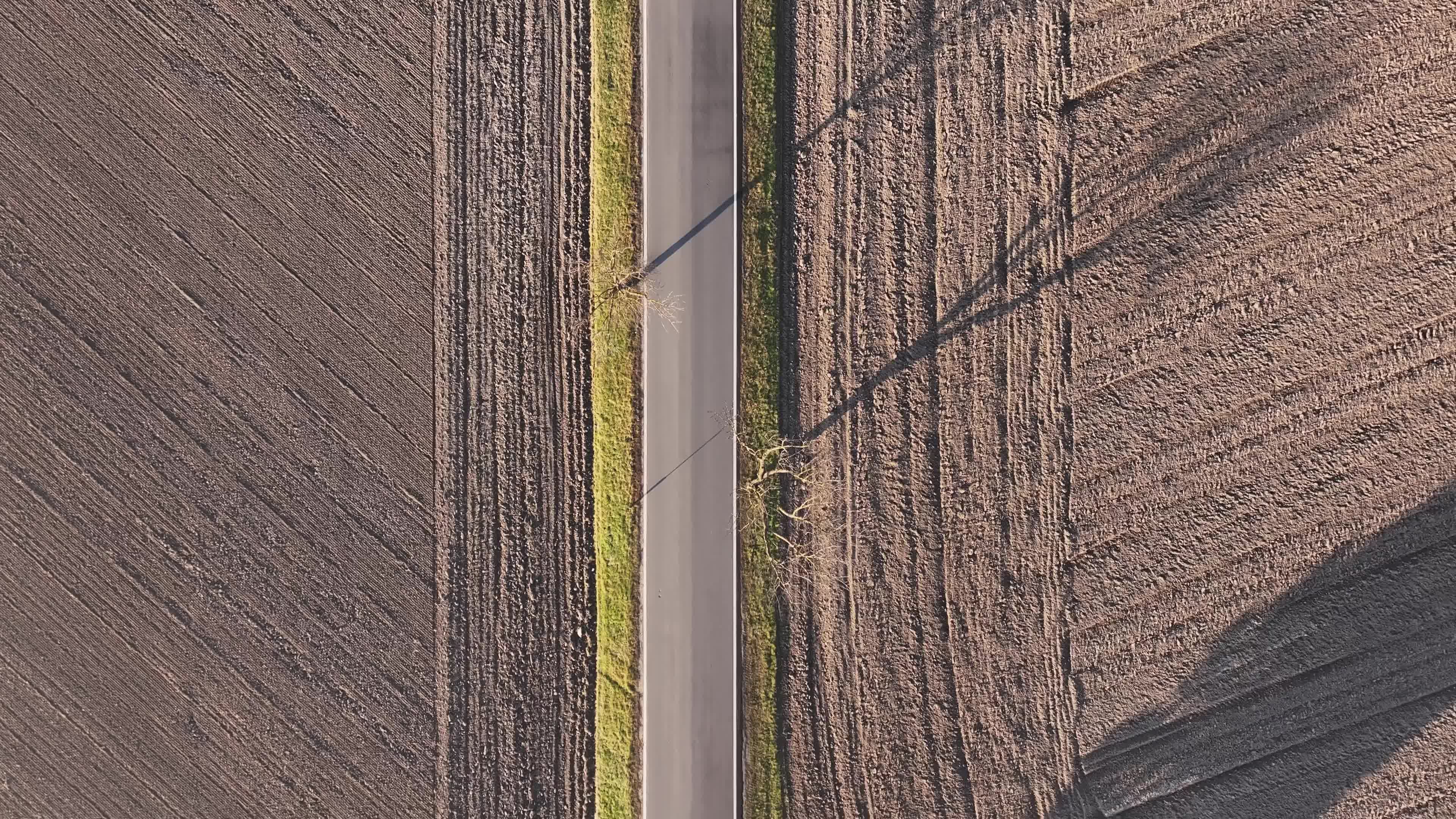 Aerial View of Rural Road and Fields with Fog Free Stock Video Footage ...