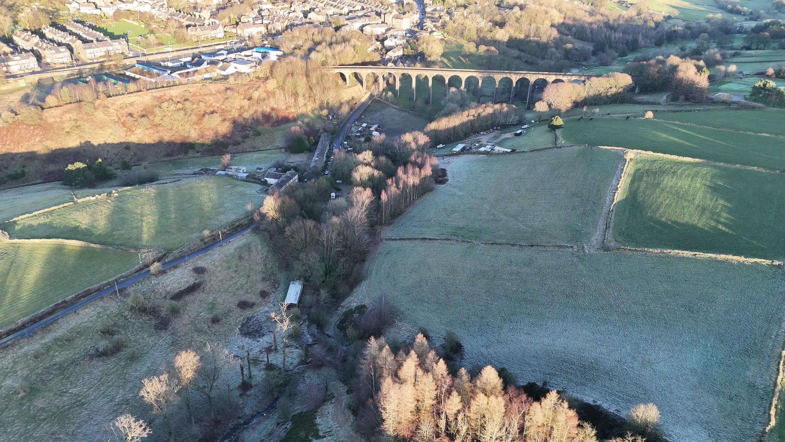Scenic Aerial View of Countryside Viaduct Free Stock Video Footage ...