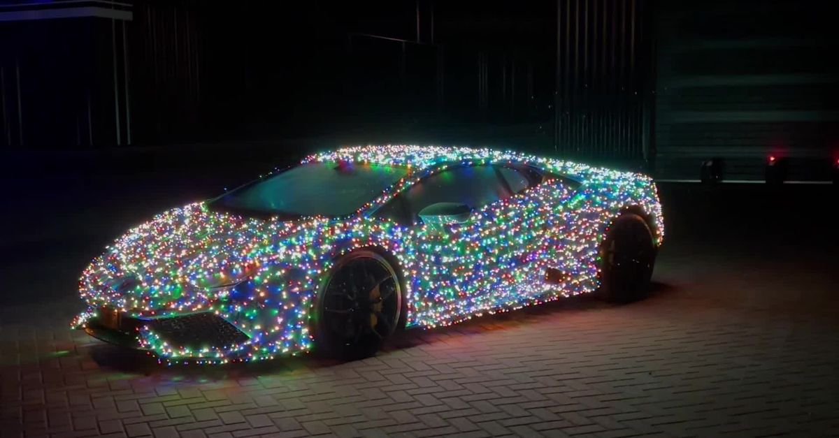 Led Animation Car Stunning Car Wrapped in Vibrant LED Lights Free Stock Video Footage ...