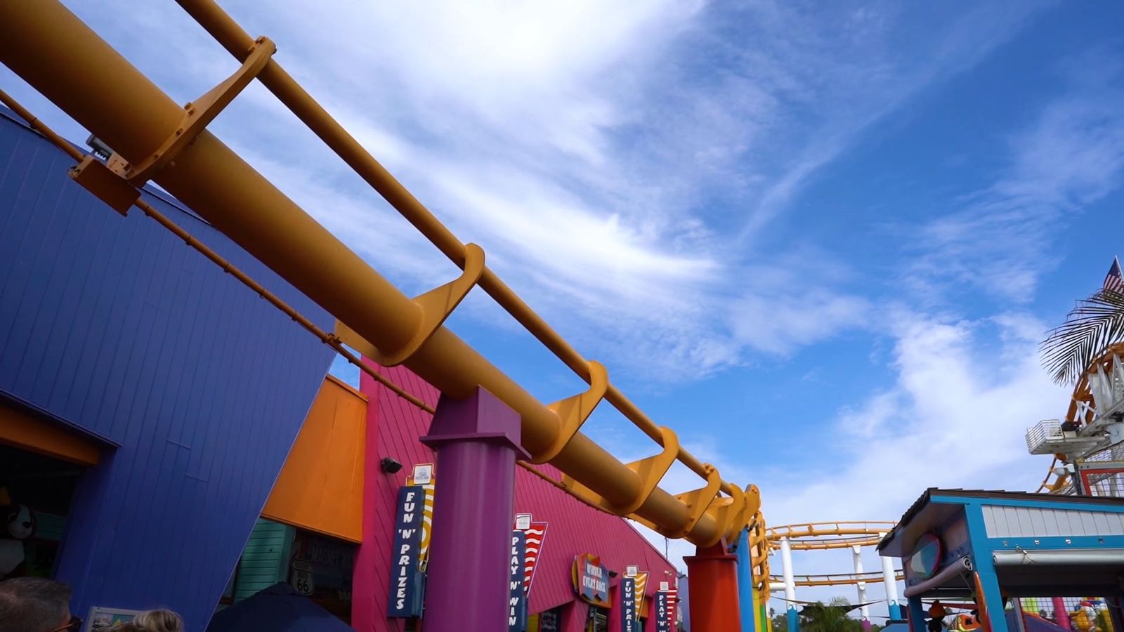 A Free Fall Amusement Ride In An Amusement Park Free Stock Video ...