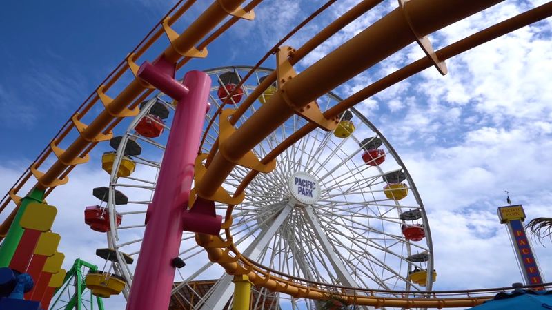 A Free Fall Amusement Ride In An Amusement Park Free Stock Video ...