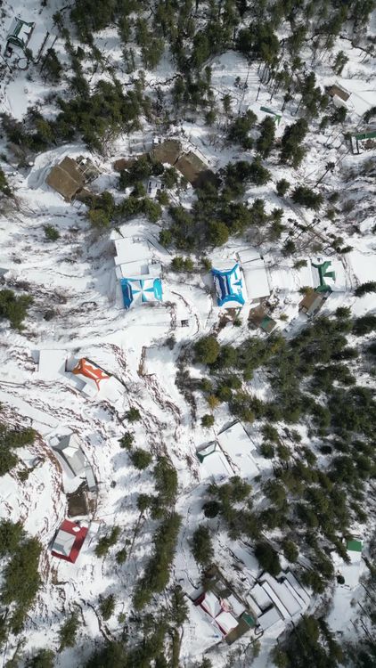 Aerial Winter Landscape of Snowy Mountains Free Stock Video Footage ...