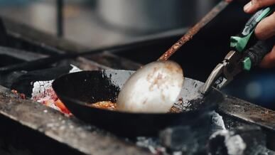 street food cooking in pakistani market