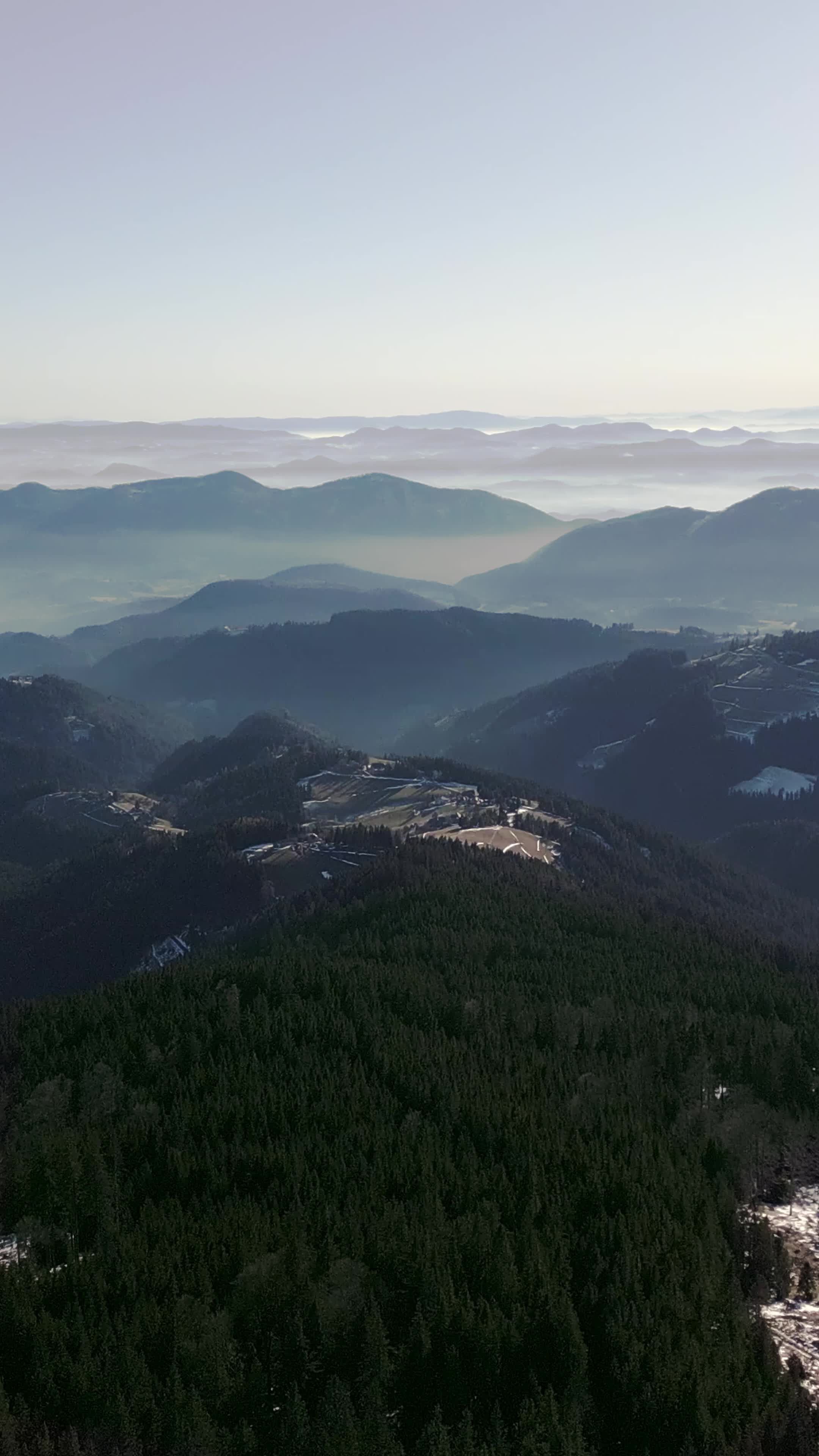 Aerial View of Misty Mountains at Sunrise Free Stock Video Footage ...