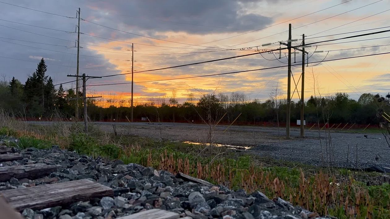 Stunning Railway Sunset with Power Lines Free Stock Video Footage ...