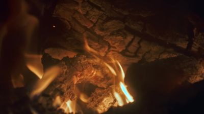 Cozy Fireplace Flames with Burning Firewood Free Stock Video Footage ...