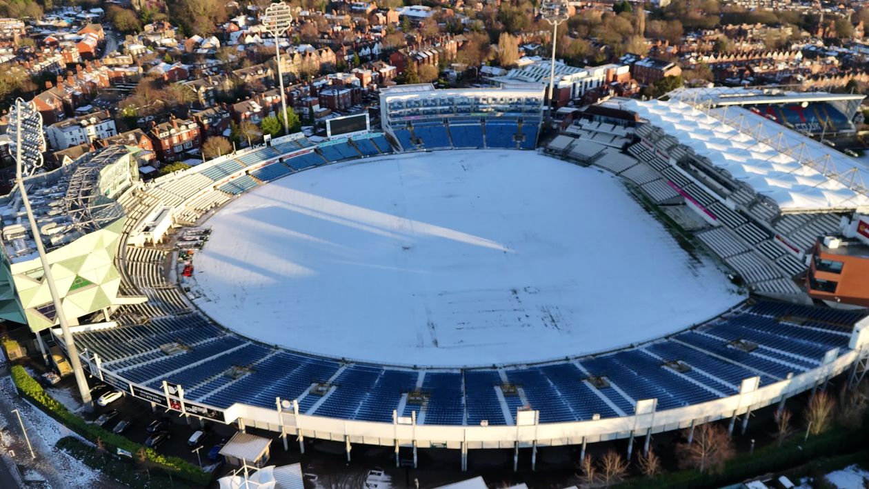 Snow-Covered Stadium Aerial View in Winter Free Stock Video Footage ...