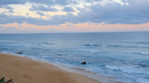 People Walking And Enjoying The Beach