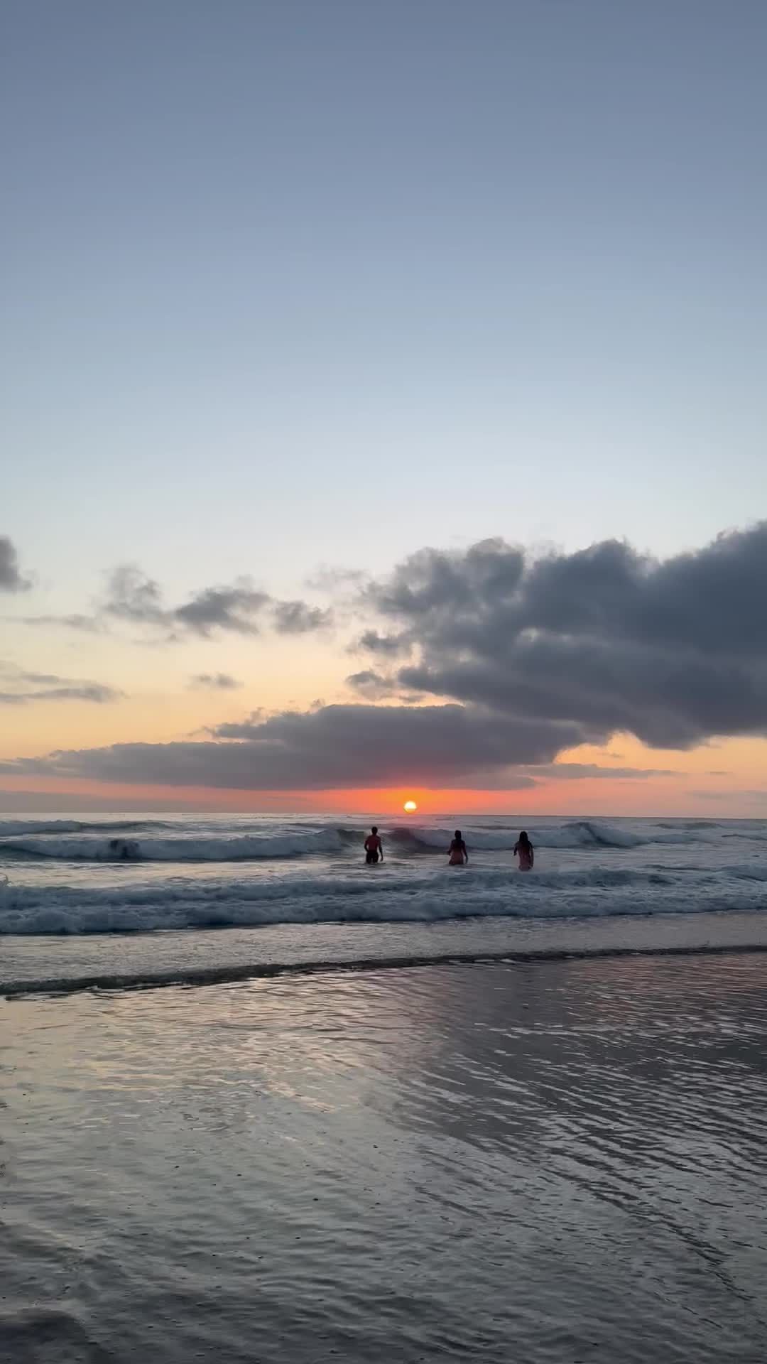 Serene Beach Sunset with Waves and People Free Stock Video Footage ...