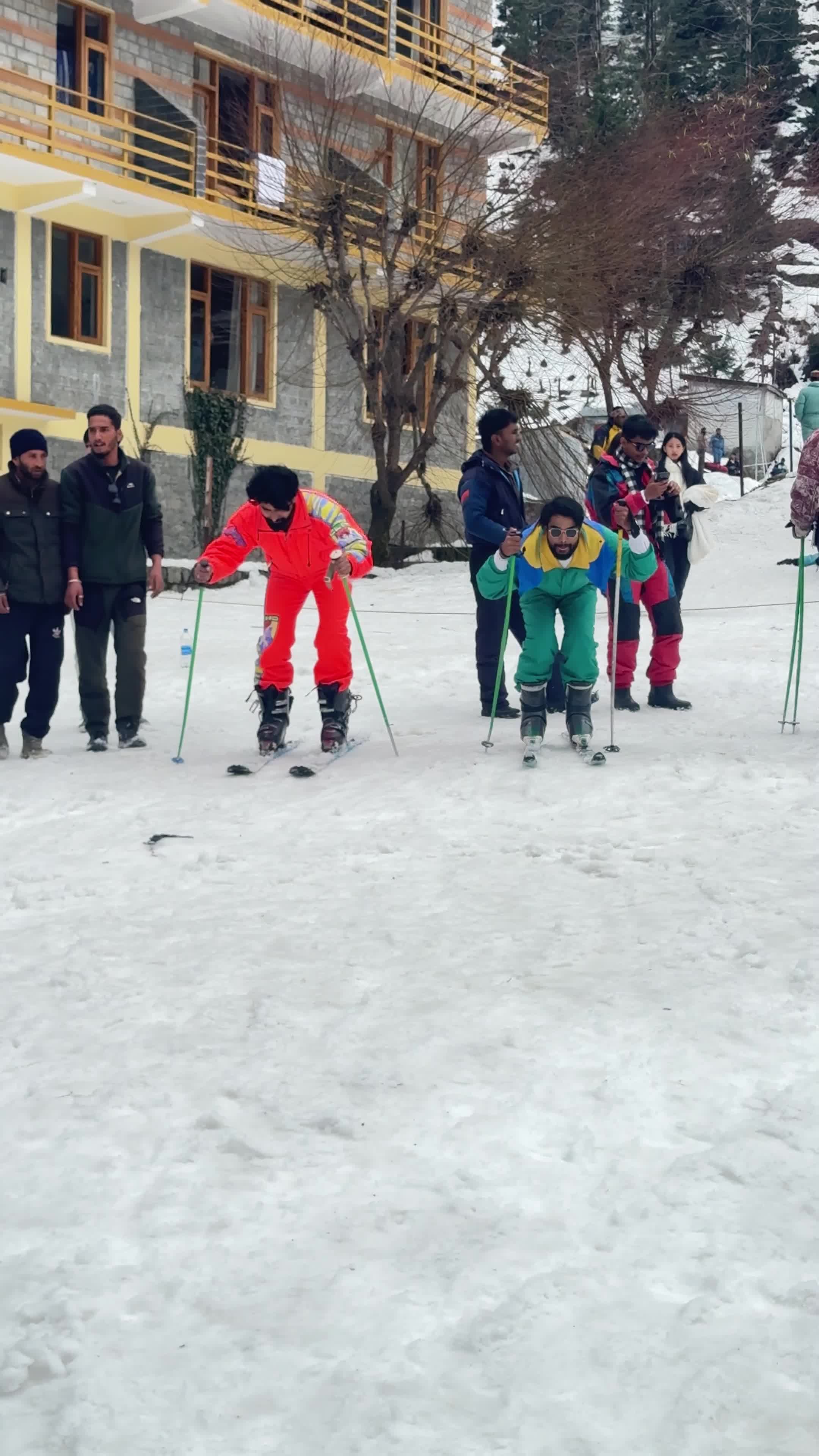 Ski Lesson for Beginners on Snowy Slope Free Stock Video Footage ...
