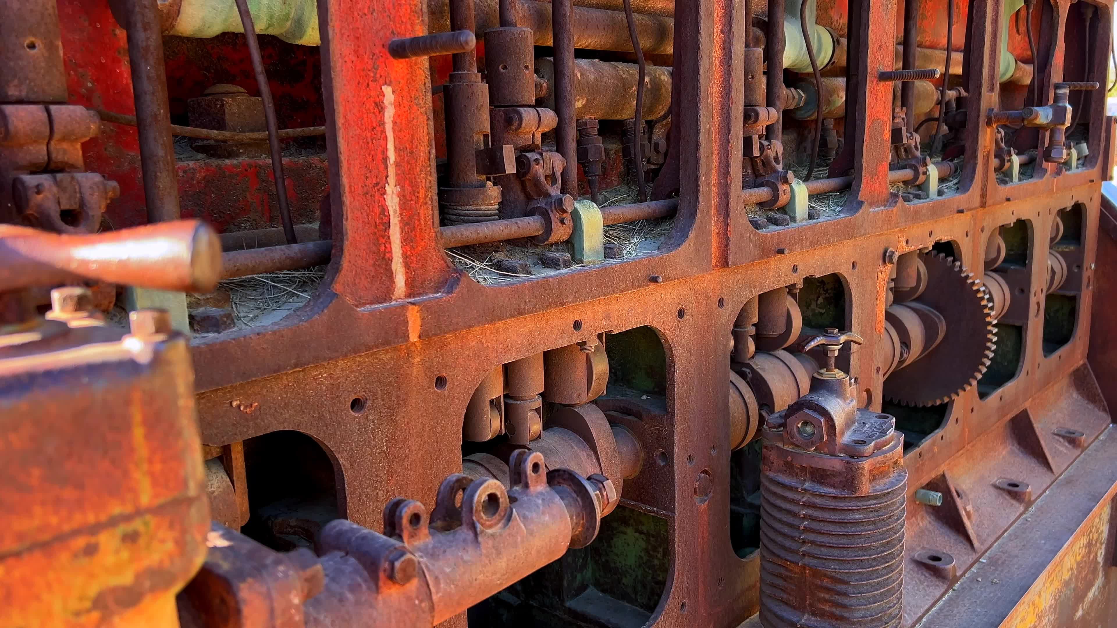 Rustic Old Engine with Detailed Mechanics Free Stock Video Footage ...