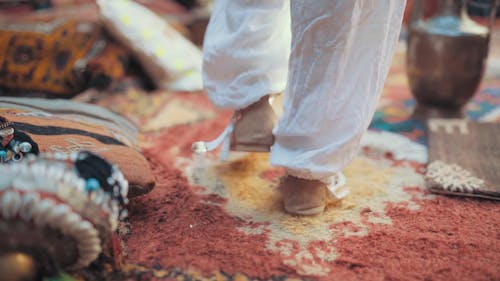 Walking On A Carpet With Sandals On