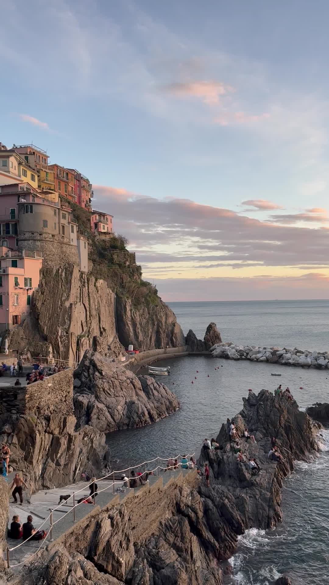 Scenic Italian Coastal Village at Sunset Free Stock Video Footage ...
