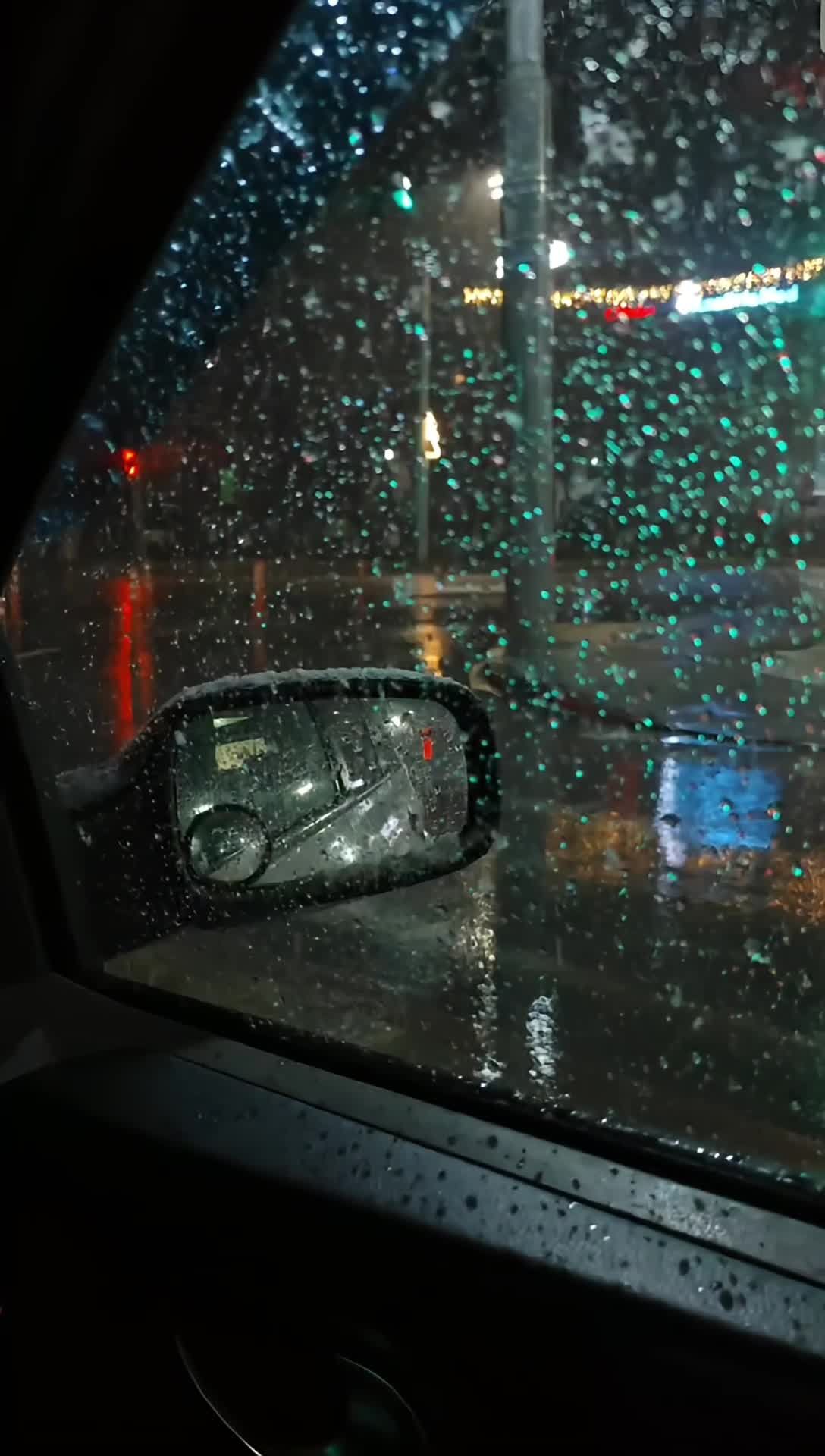 Rainy Night Drive with City Lights Reflection Free Stock Video Footage ...