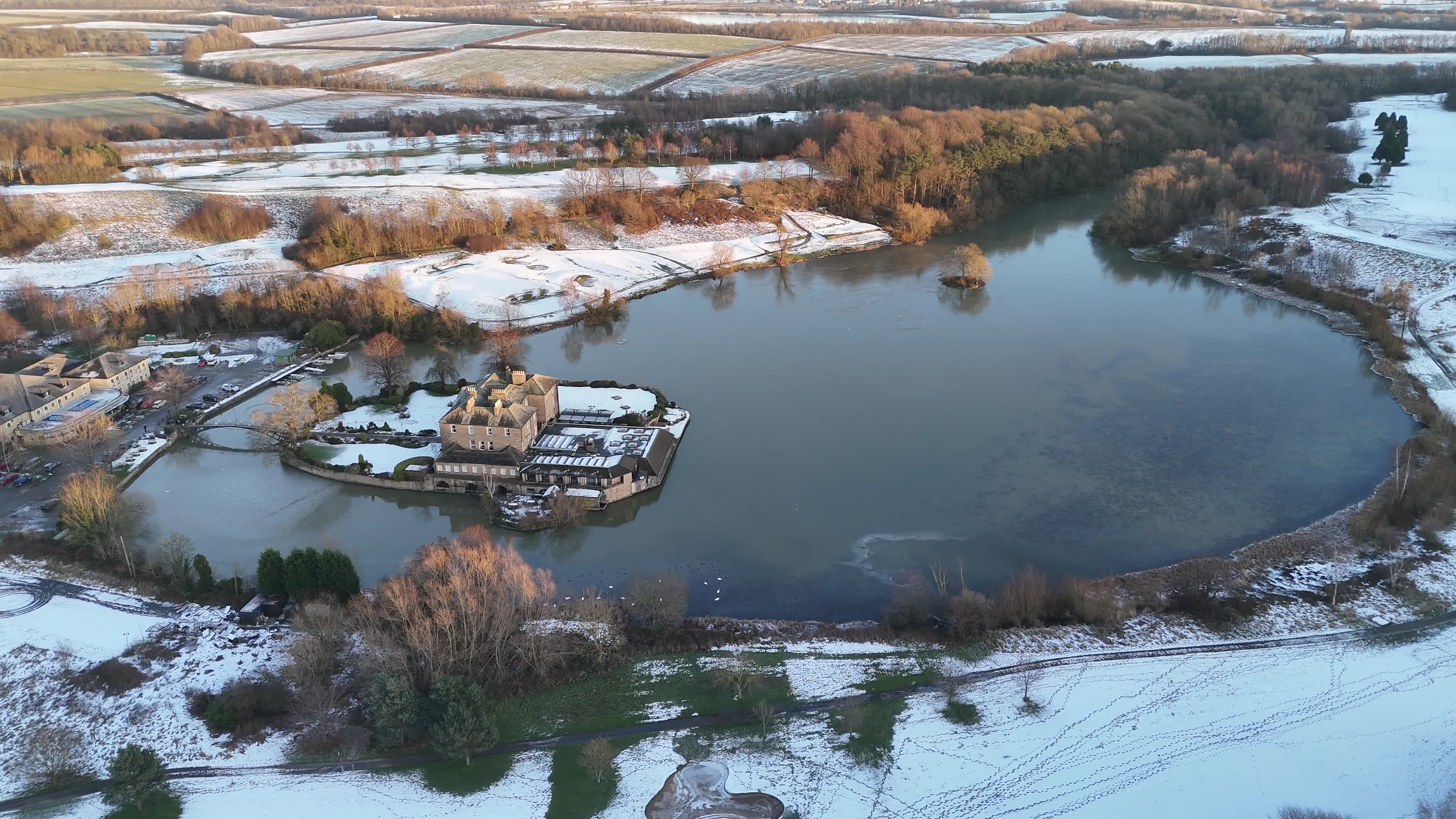Aerial Winter View of Scenic Snowy Landscape Free Stock Video Footage ...