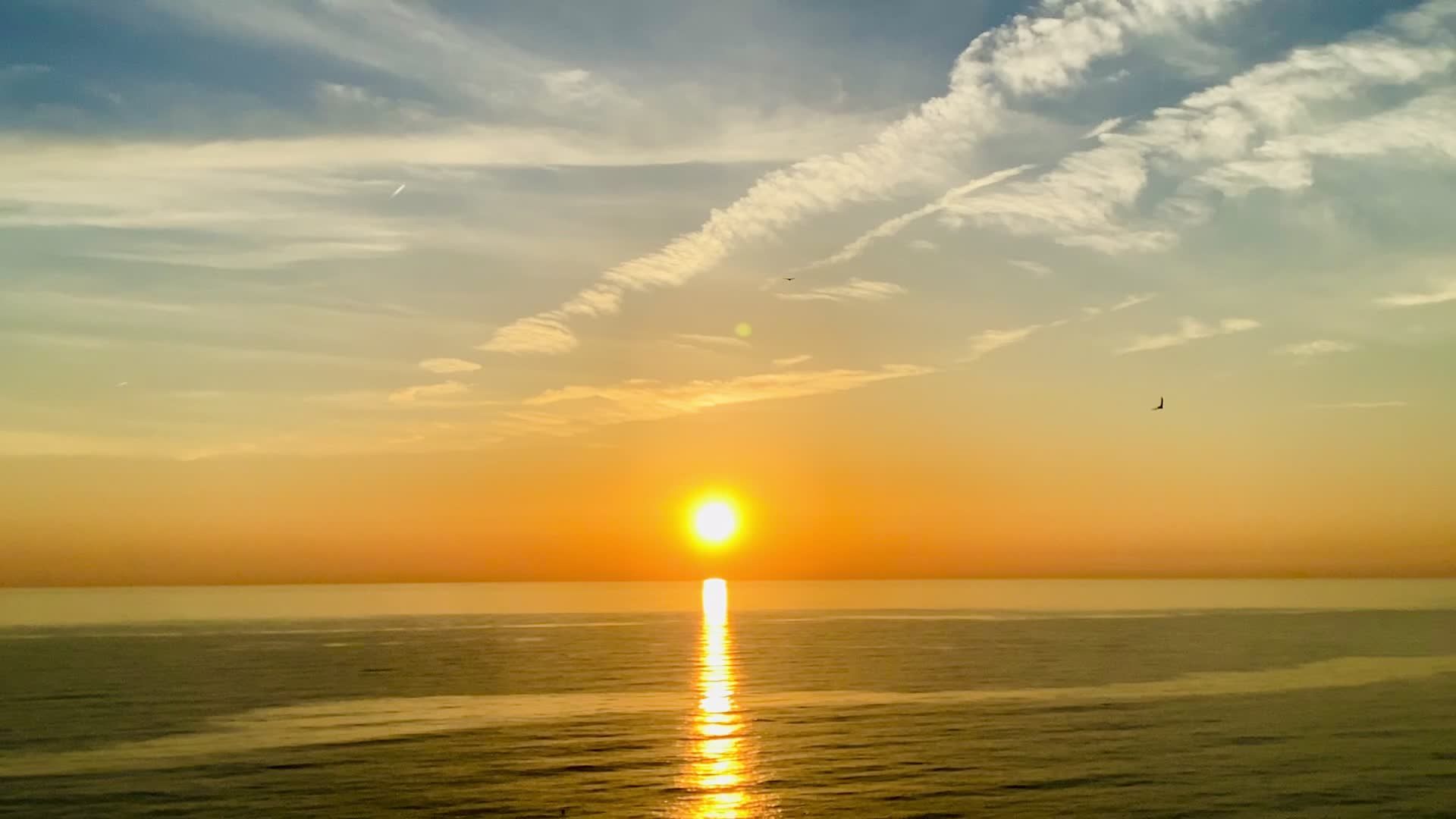 Serene Sunset Over Calm Ocean Waters Free Stock Video Footage, Royalty ...