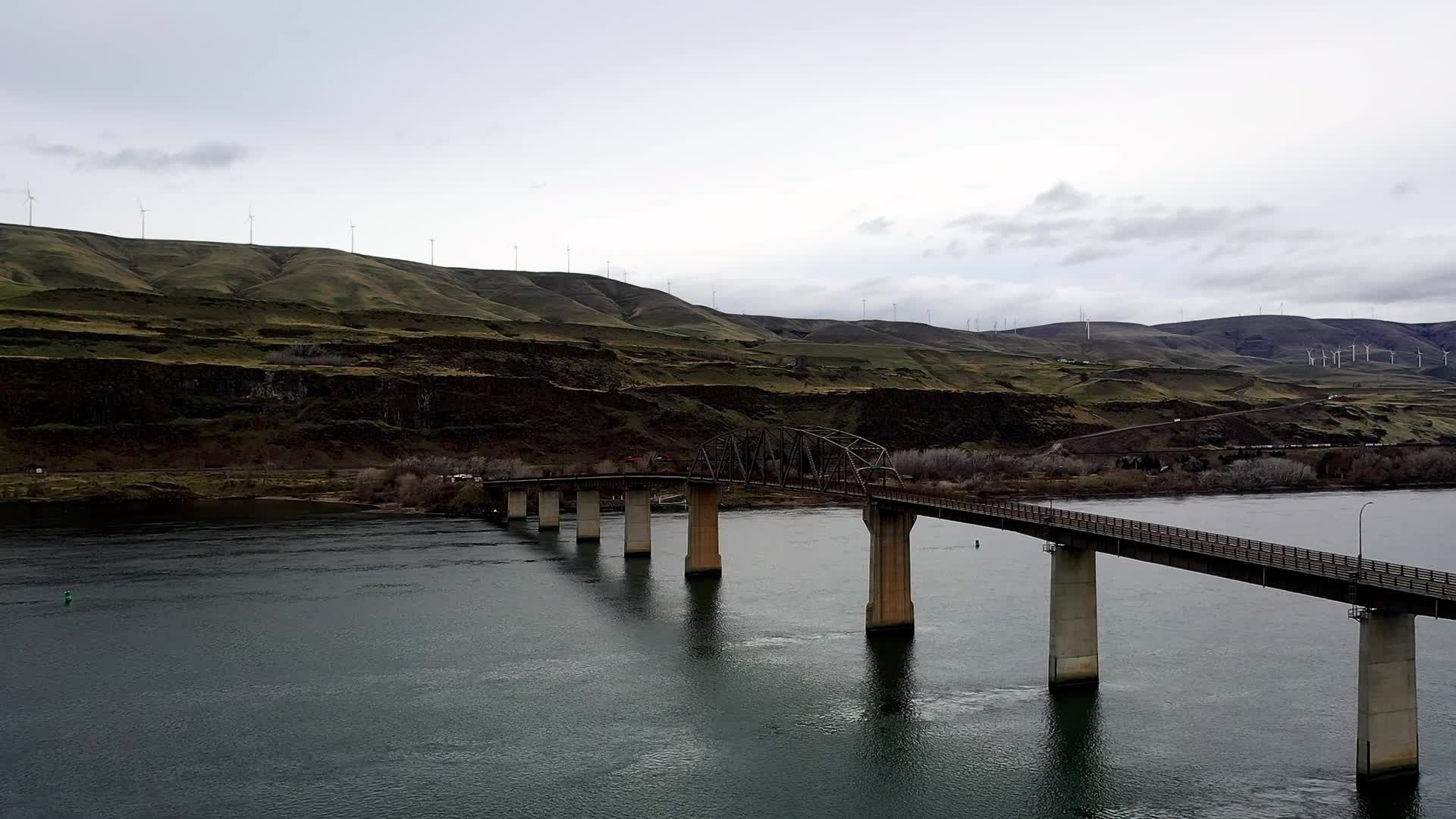 Biggs Bridge Scenic Bridge over Columbia River in Oregon Free Stock Video Footage ...
